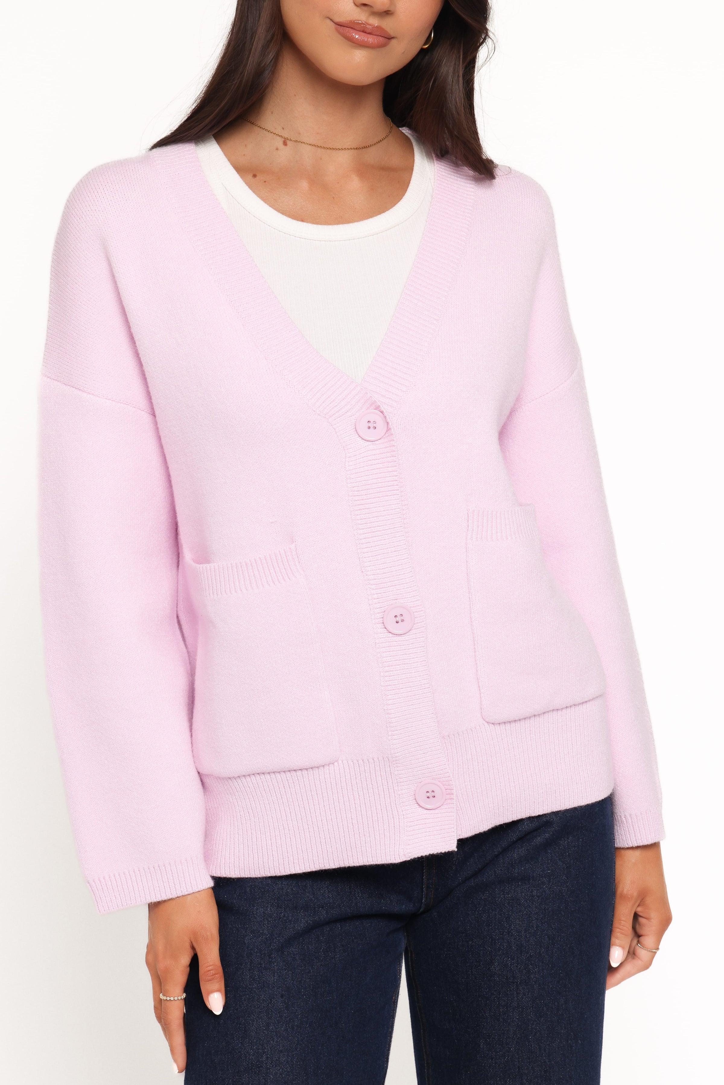 Petal and Pup USA KNITWEAR Jayden Cardigan - Pale Pink