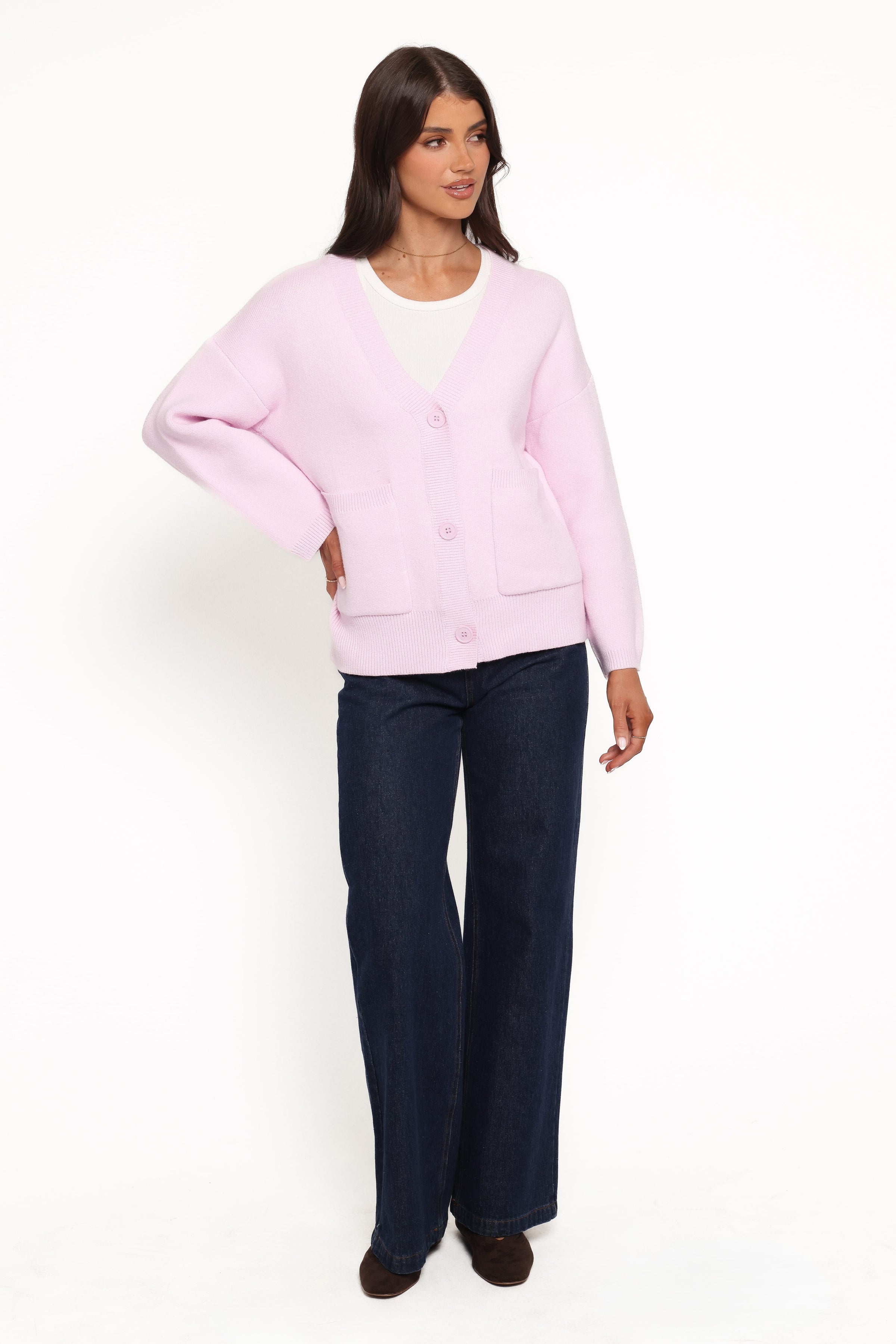 Petal and Pup USA KNITWEAR Jayden Cardigan - Pale Pink