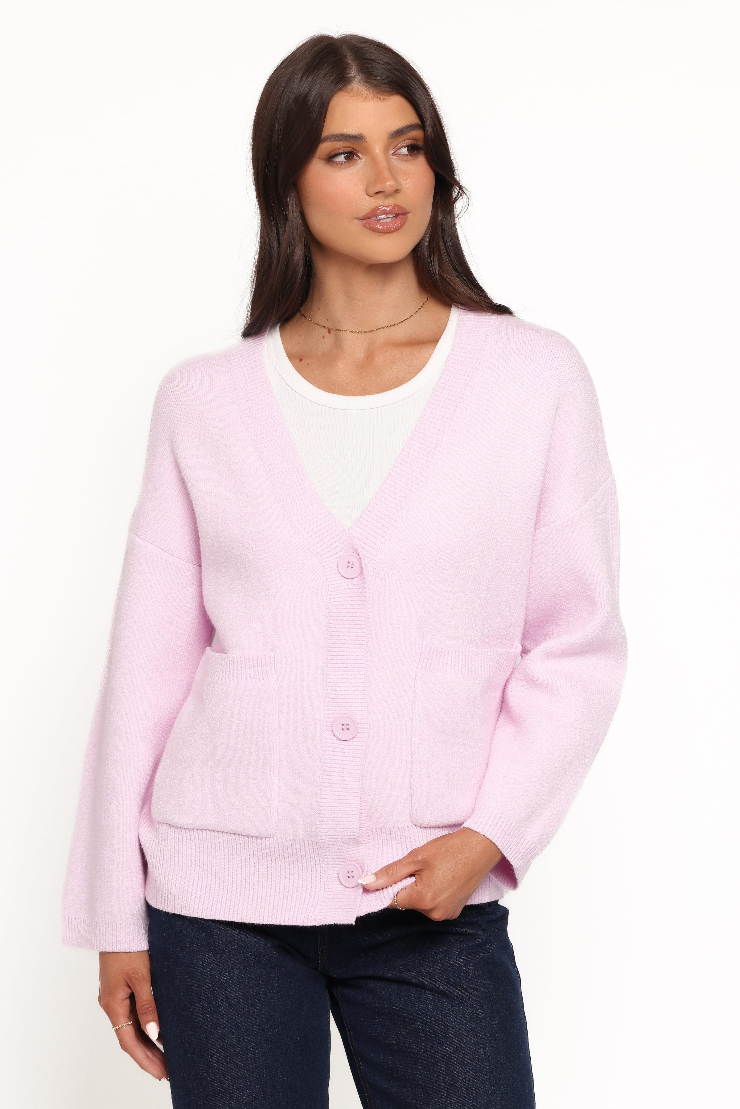 Petal and Pup USA KNITWEAR Jayden Cardigan - Pale Pink