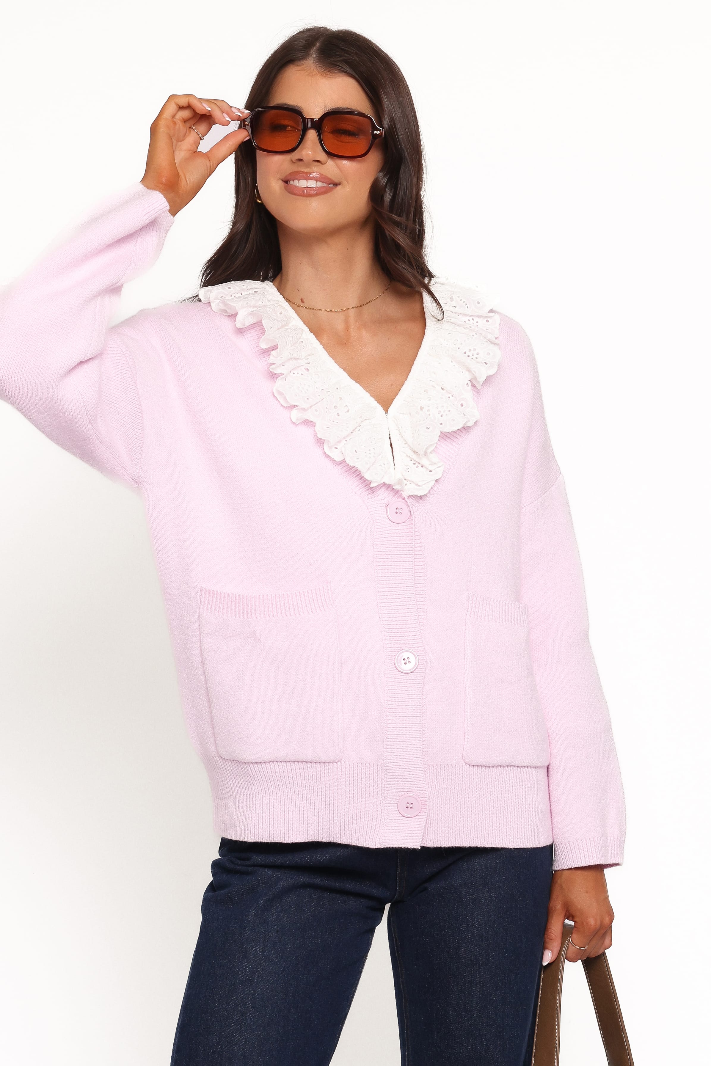 Petal and Pup USA KNITWEAR Jayden Cardigan - Pale Pink
