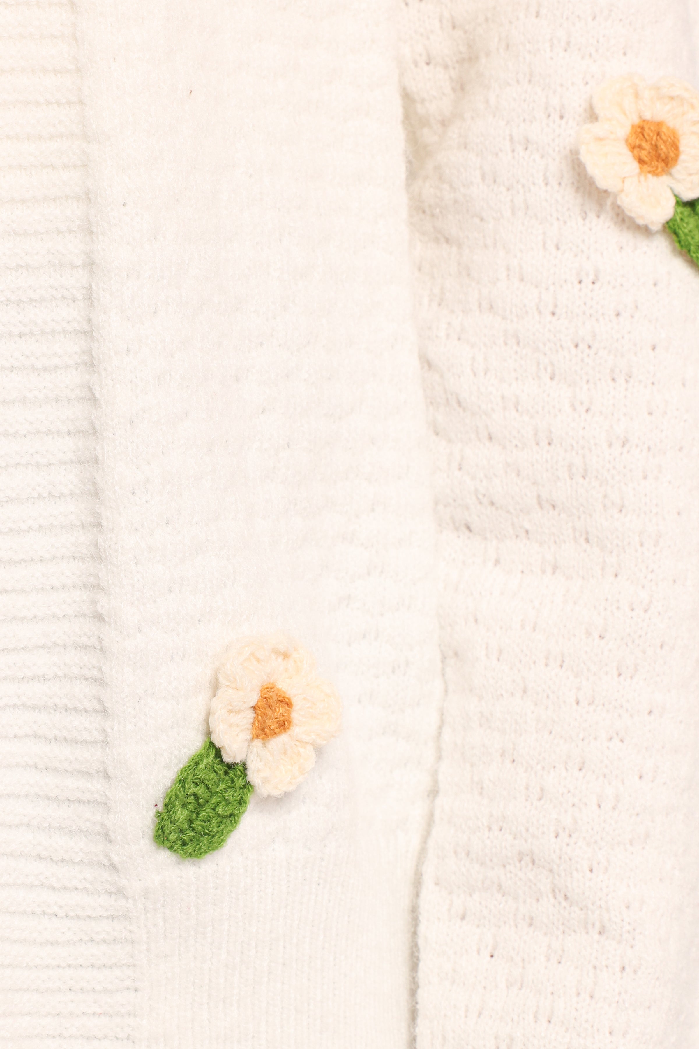 Petal and Pup USA KNITWEAR Jazzie Ditsy Flower Cardigan - White