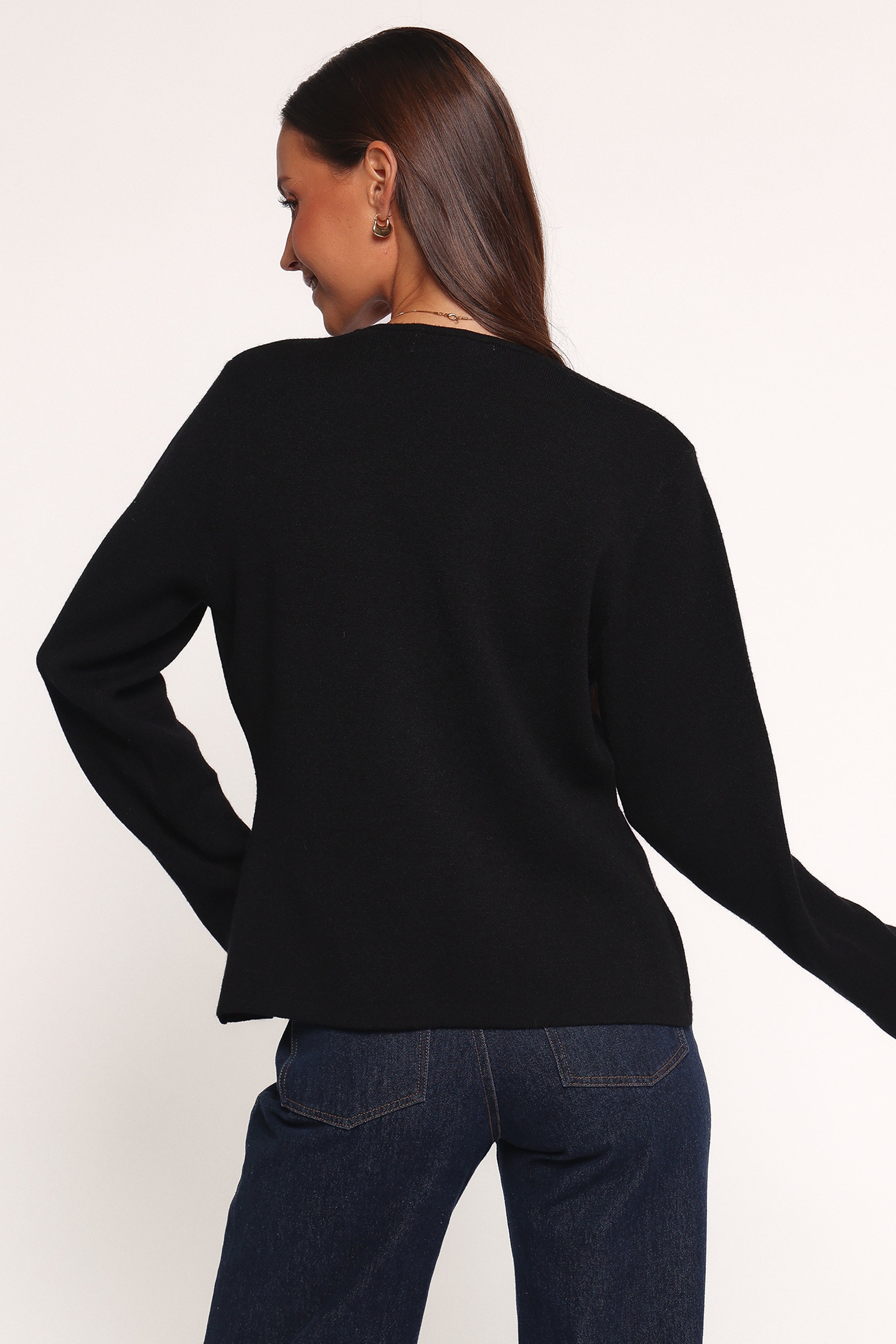 Petal and Pup USA KNITWEAR Jett Large Button Cardigan - Black