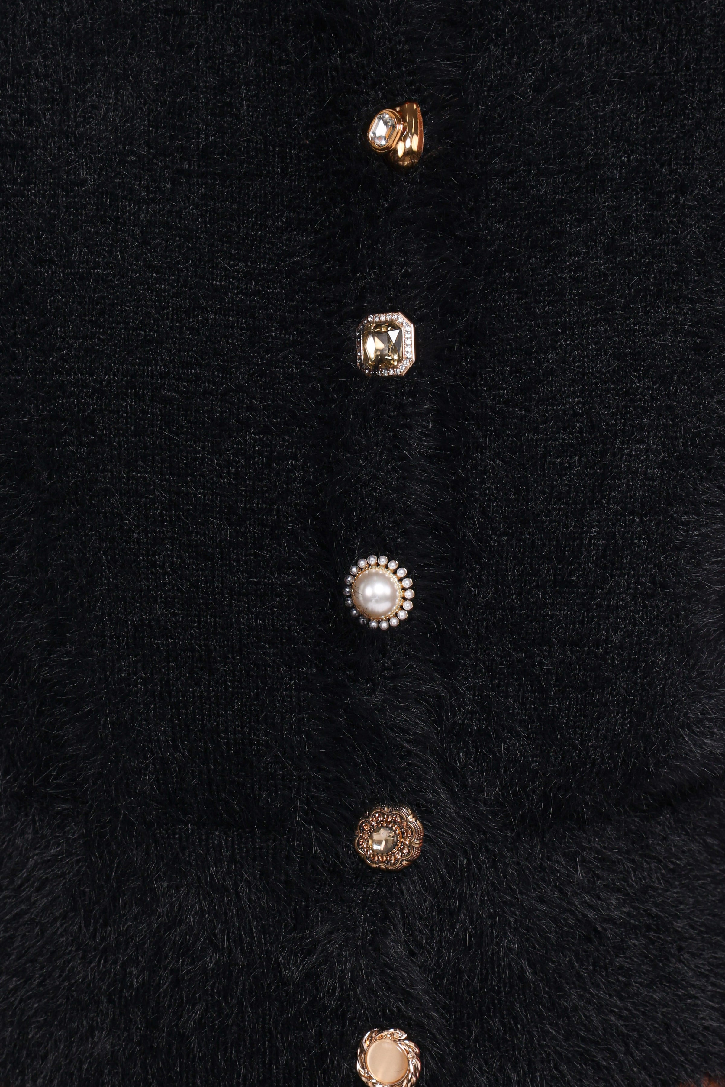 Petal and Pup USA KNITWEAR Jintie Vintage Button Cardigan - Black