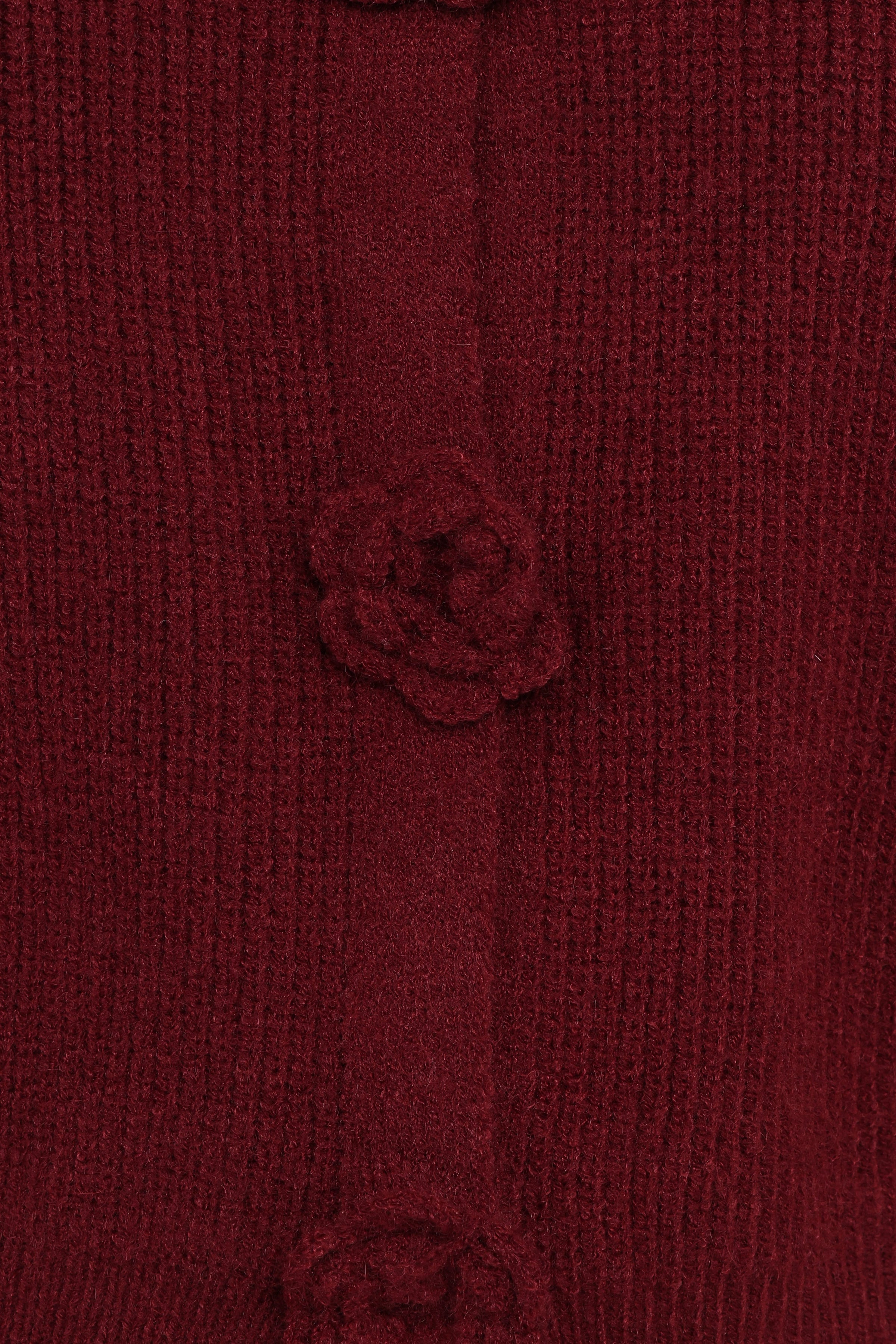 Petal and Pup USA KNITWEAR Jones Rosette Cardigan - Burgundy