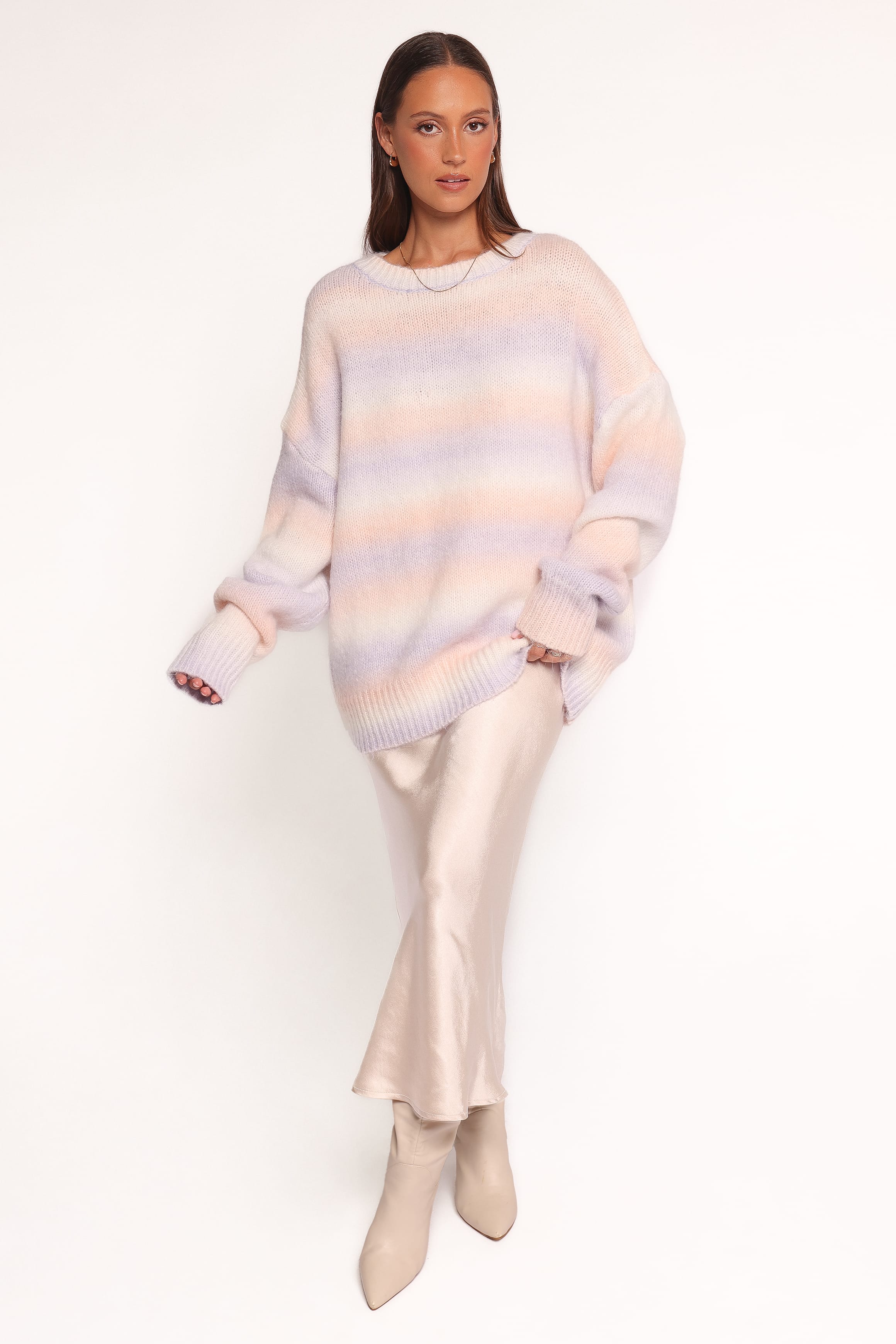 Petal and Pup USA KNITWEAR Joy Knit Sweater - Lavender Stripe