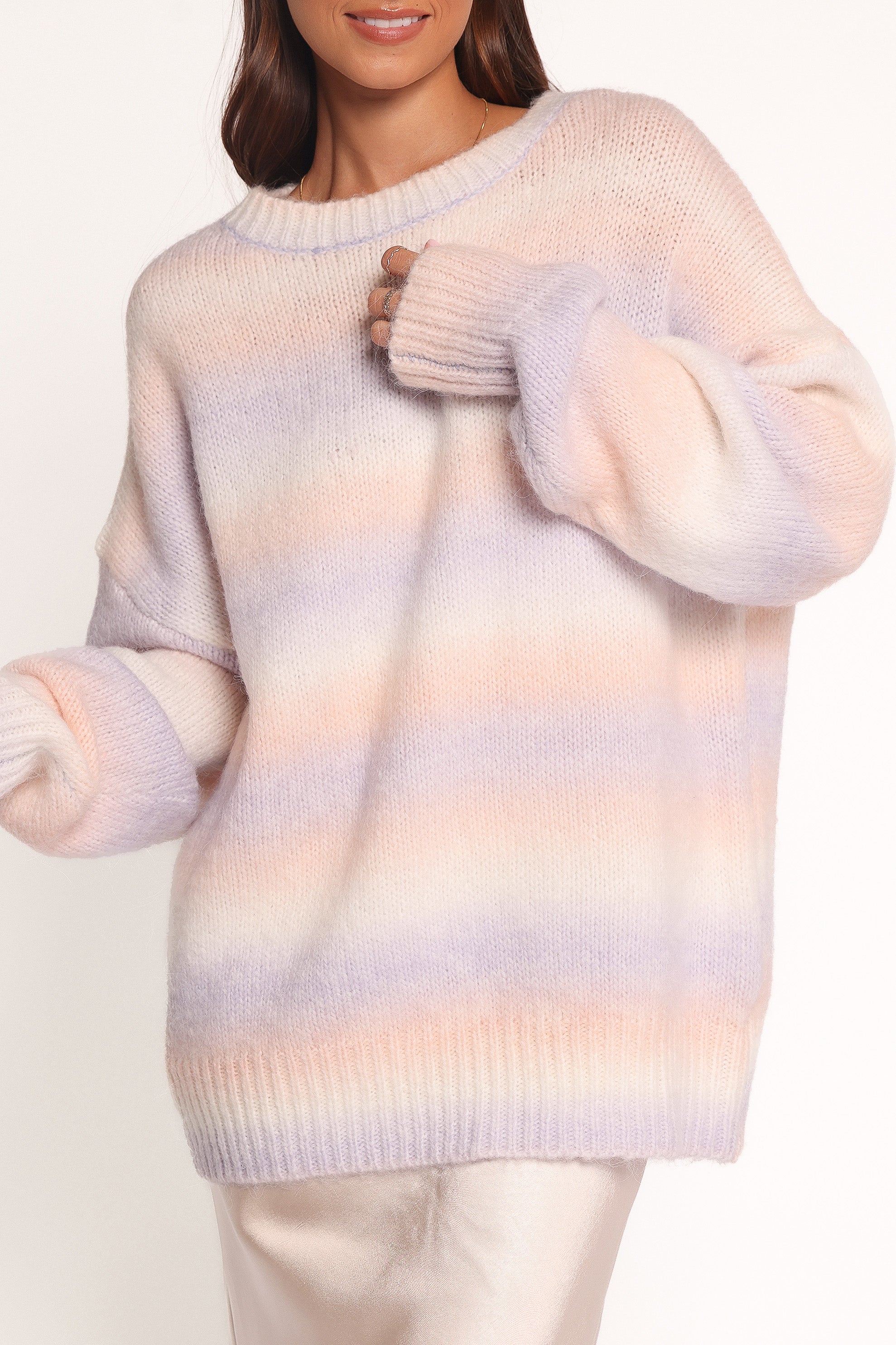 Petal and Pup USA KNITWEAR Joy Knit Sweater - Lavender Stripe