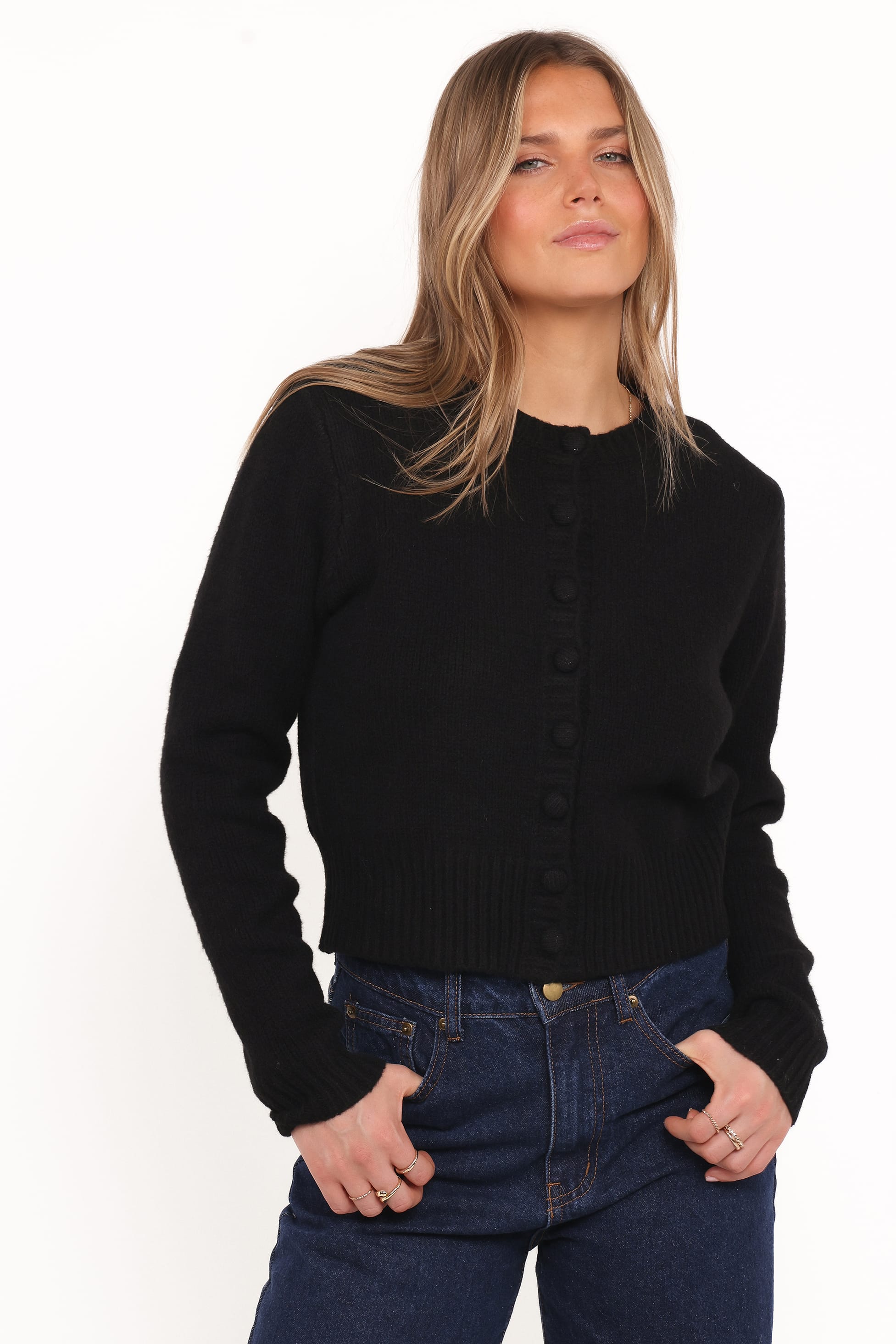 Petal and Pup USA KNITWEAR Kanie Knit Cardigan - Black