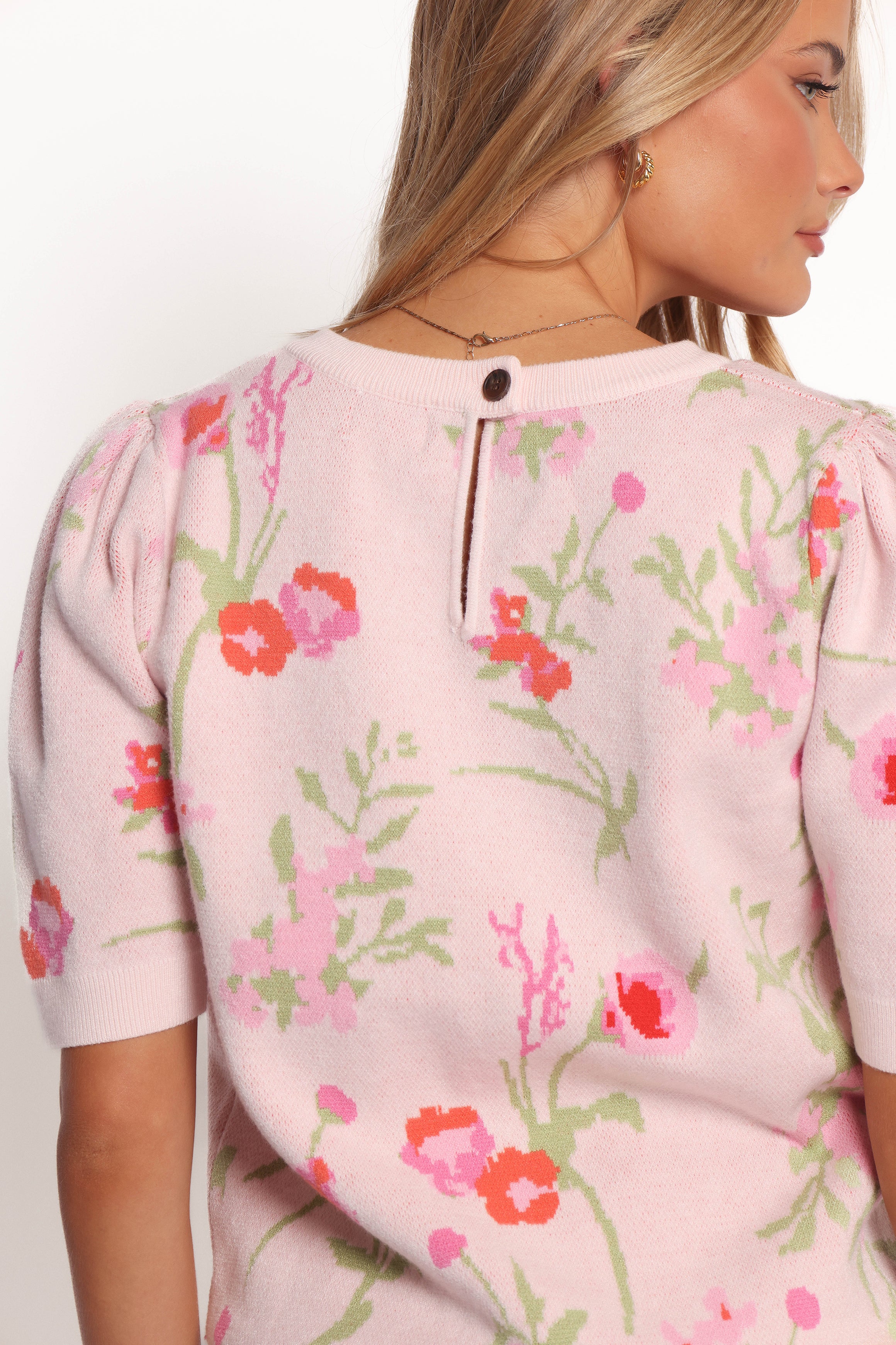 Petal and Pup USA KNITWEAR Keegan Flower Knit Sweater - Pink