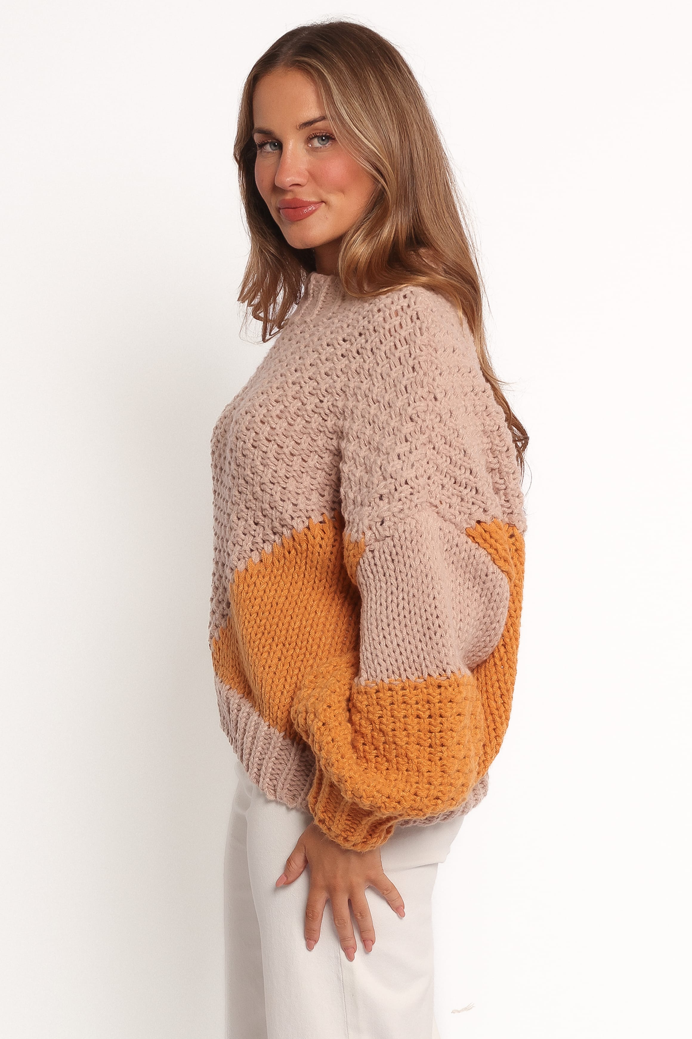 Petal and Pup USA KNITWEAR Koda Pattern Knit Sweater - Beige Multi