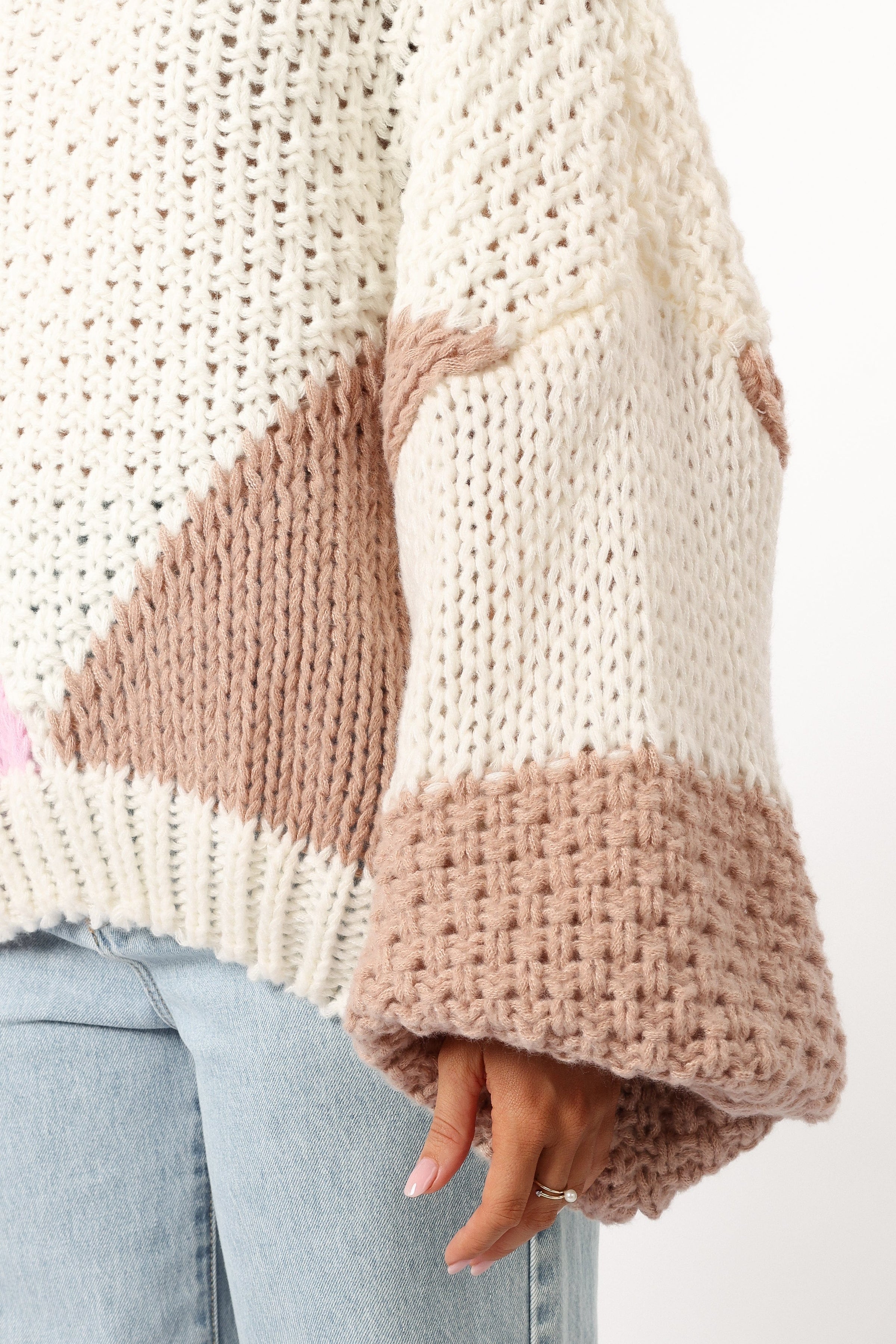 Petal and Pup USA KNITWEAR Koda Pattern Knit Sweater - Pink Multi