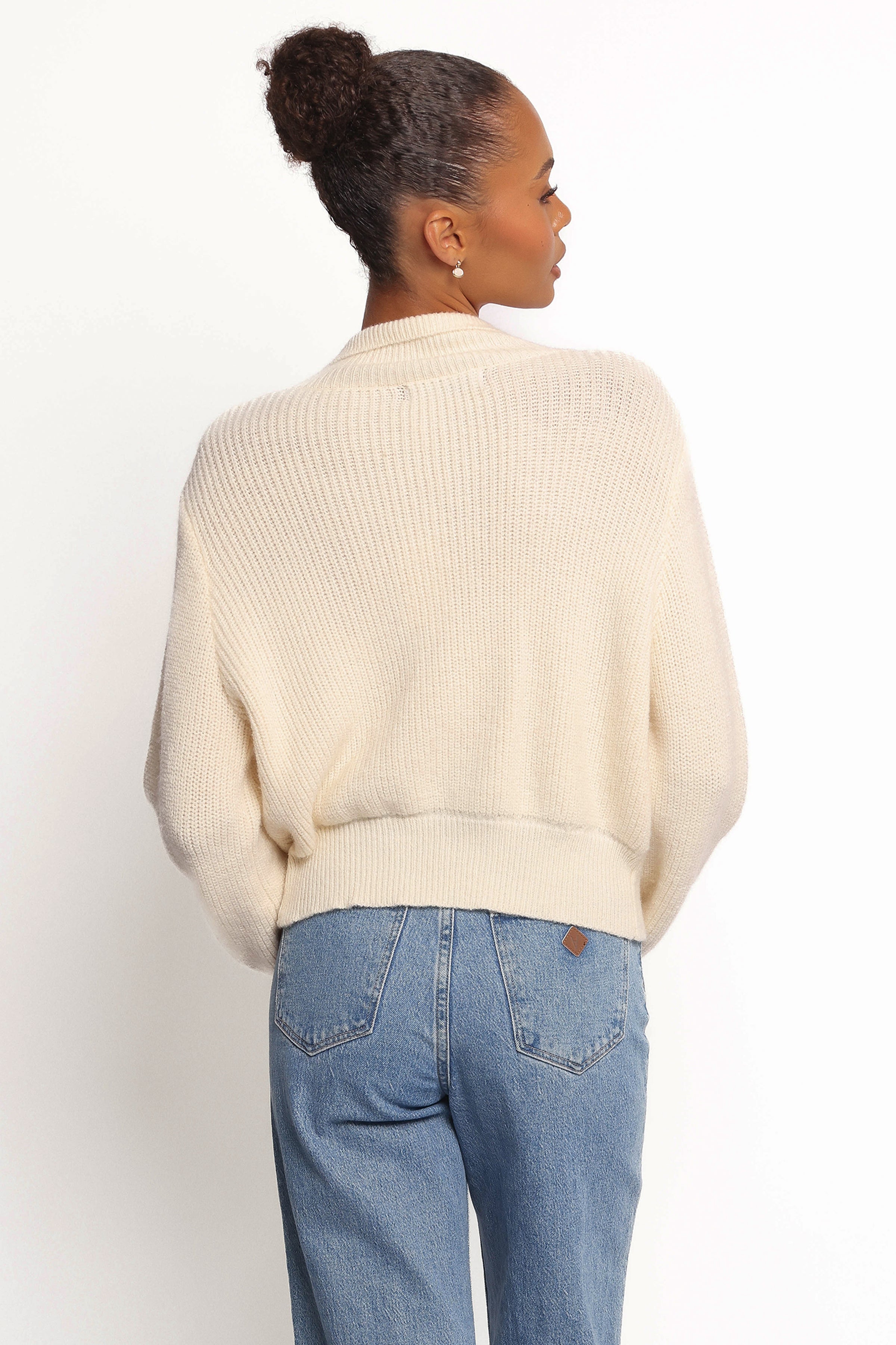 Petal and Pup USA KNITWEAR Kourtney Zip Cardigan - Cream