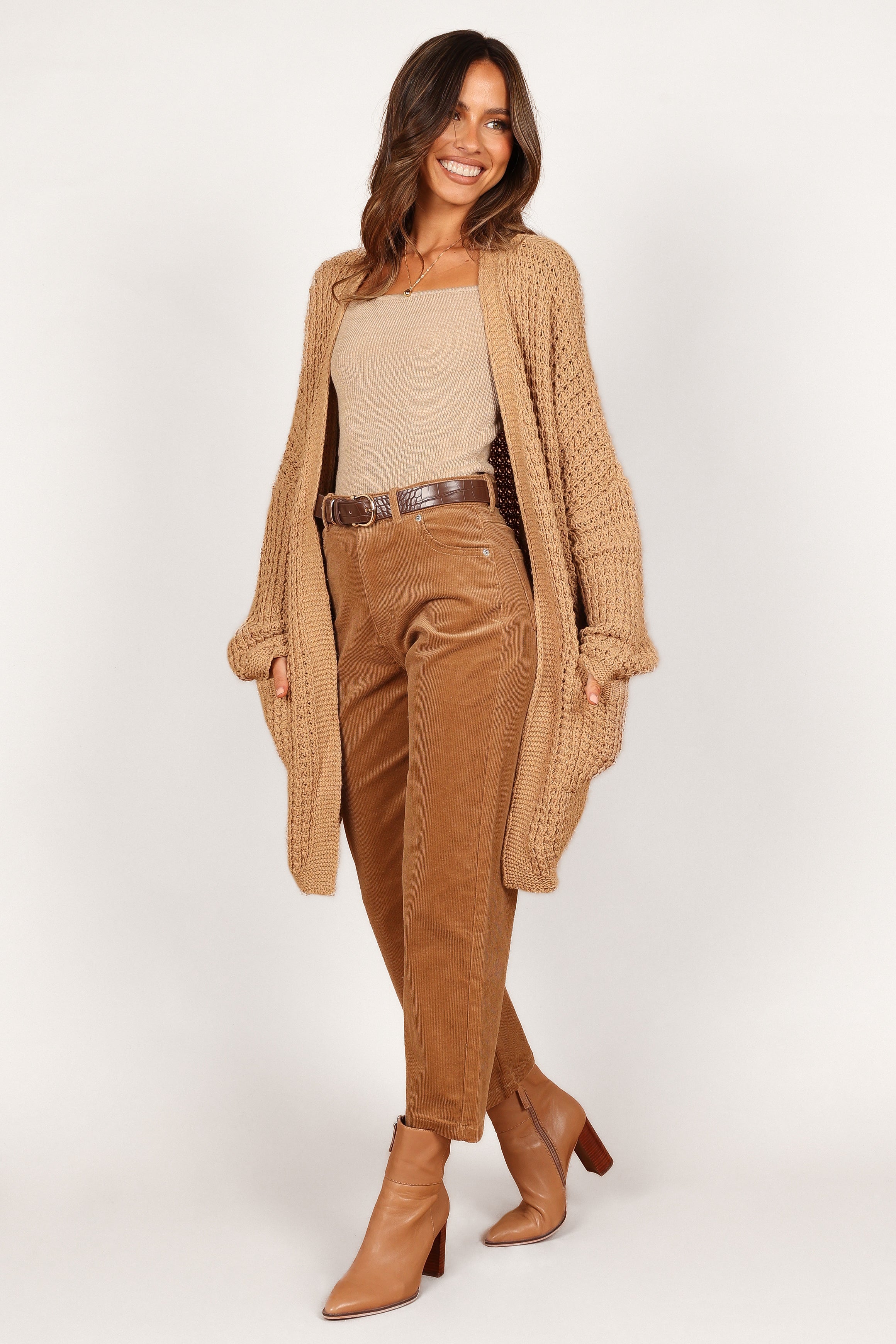 Petal and Pup USA KNITWEAR Leyonie Cardigan - Tan