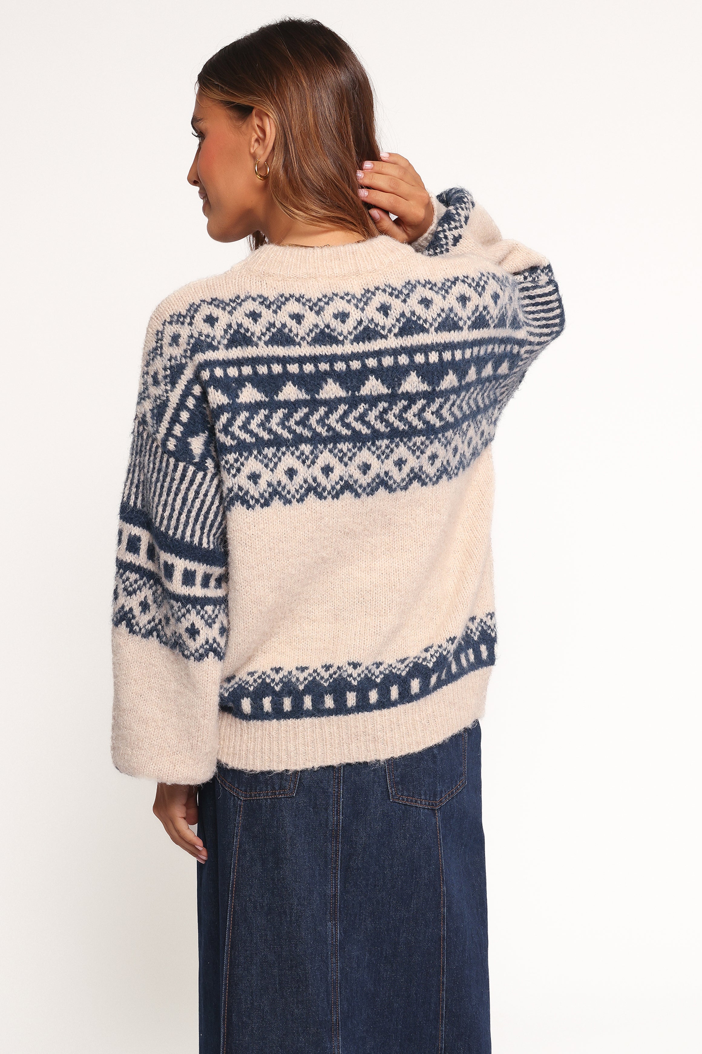 Petal and Pup USA KNITWEAR Lincoln Fair Isle Knit Sweater - Navy