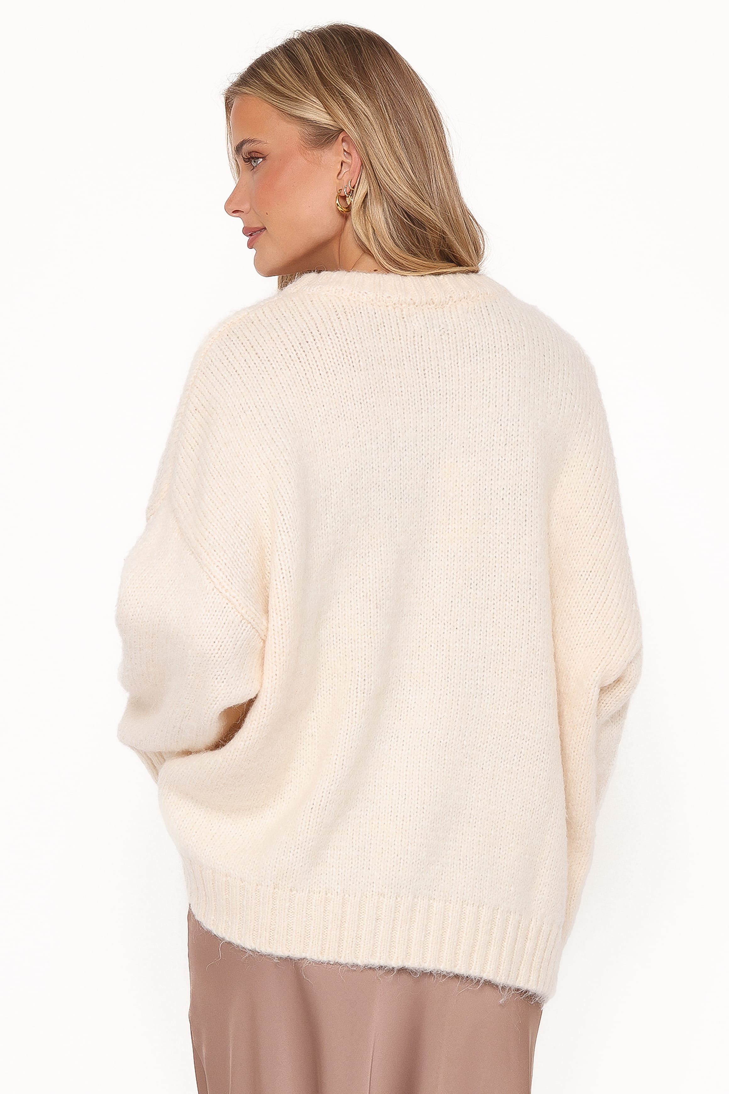 Petal and Pup USA KNITWEAR Lloyd Oversized Crew Knit Sweater - Cream