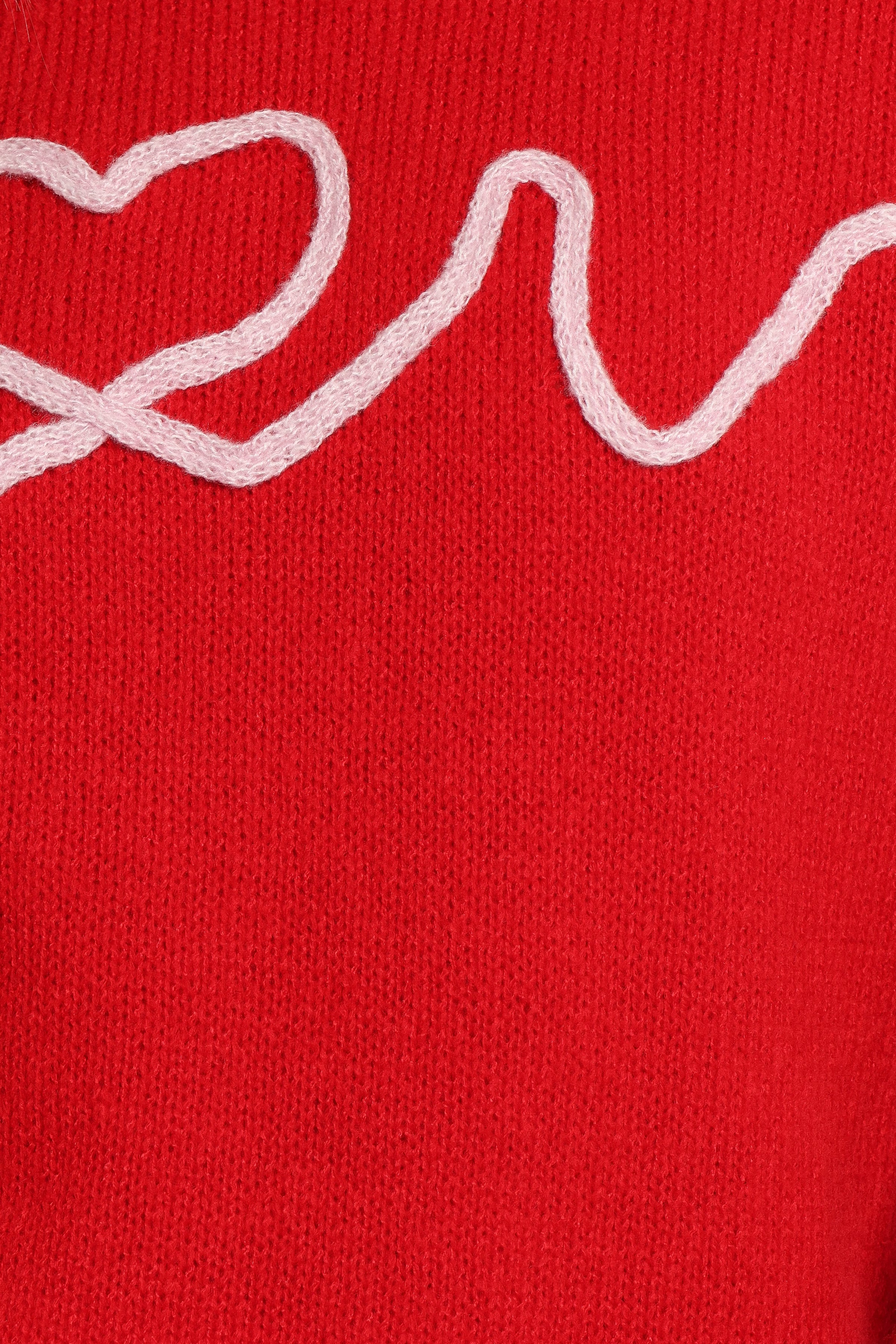 Petal and Pup USA KNITWEAR Love Embroidered Knit Sweater - Red