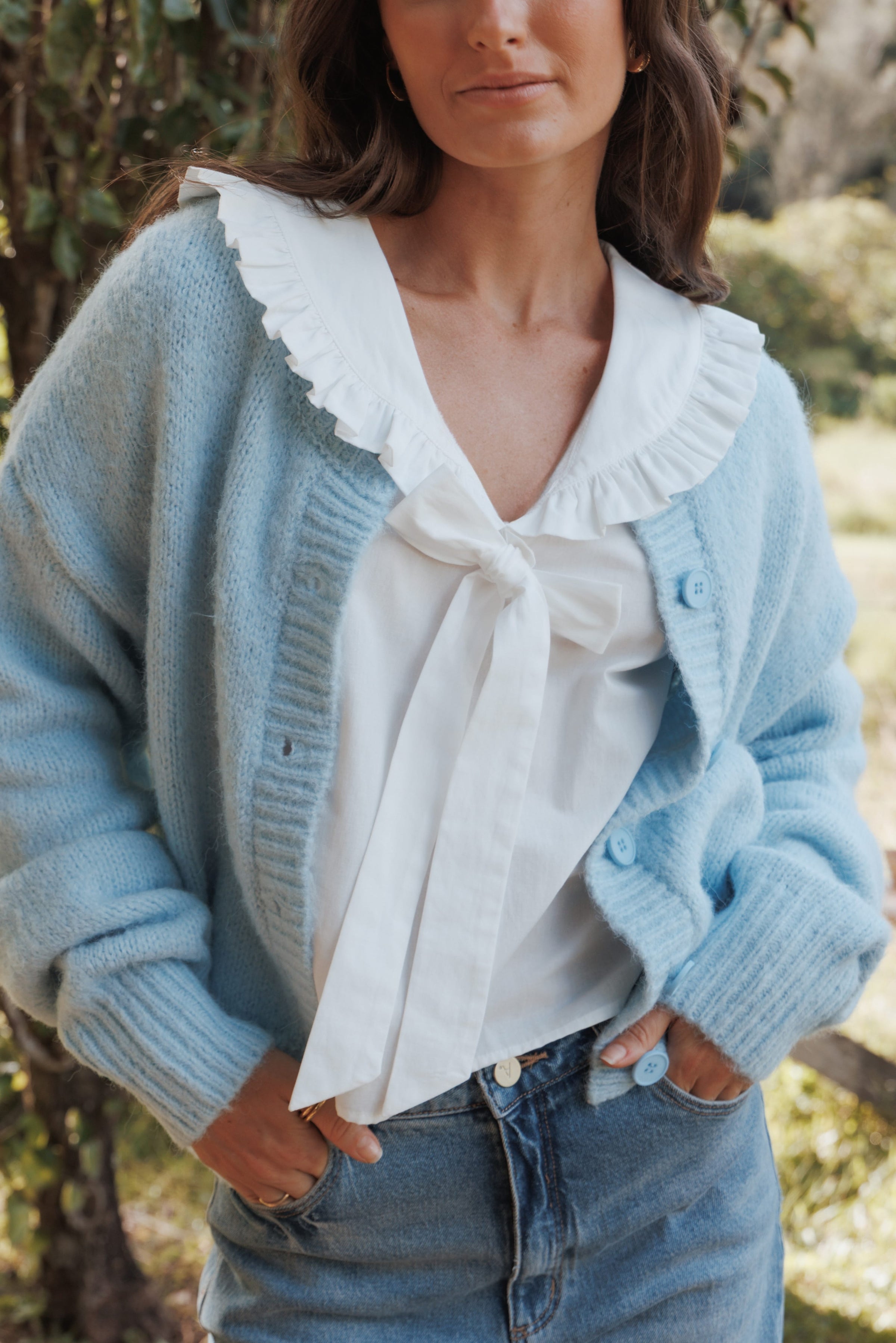Petal and Pup USA KNITWEAR Lucah Cardigan - Baby Blue
