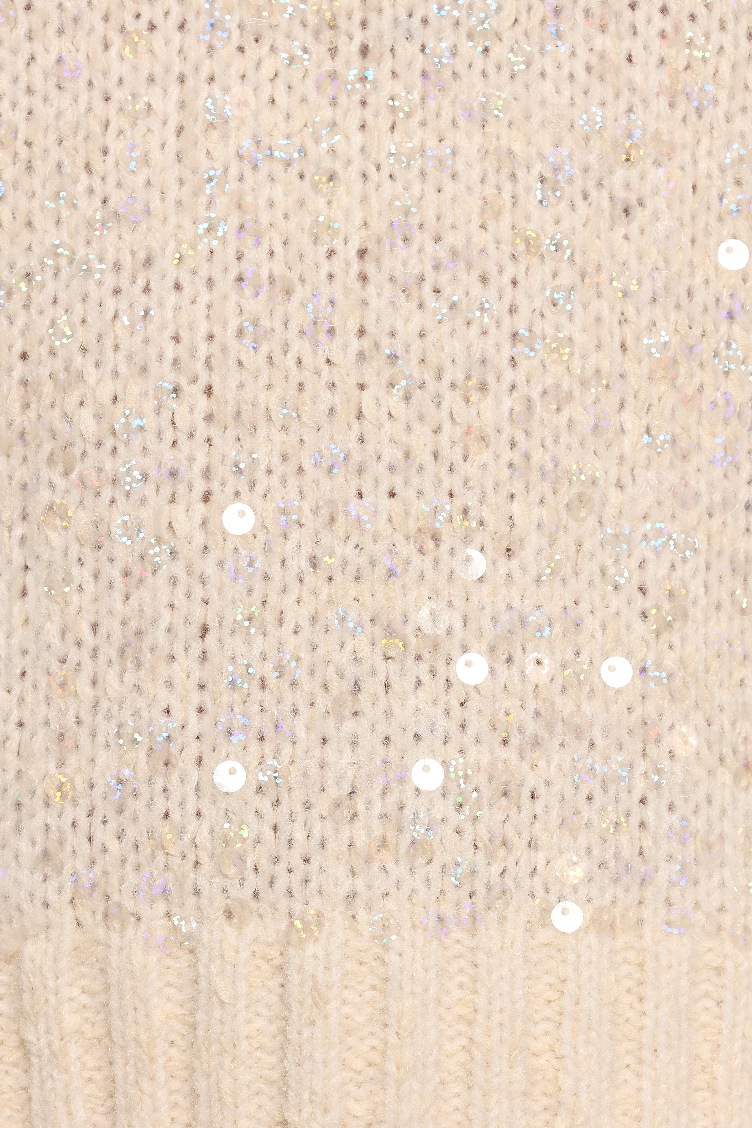 Petal and Pup USA KNITWEAR Medora Crewneck Sequin Knit Sweater - Ivory