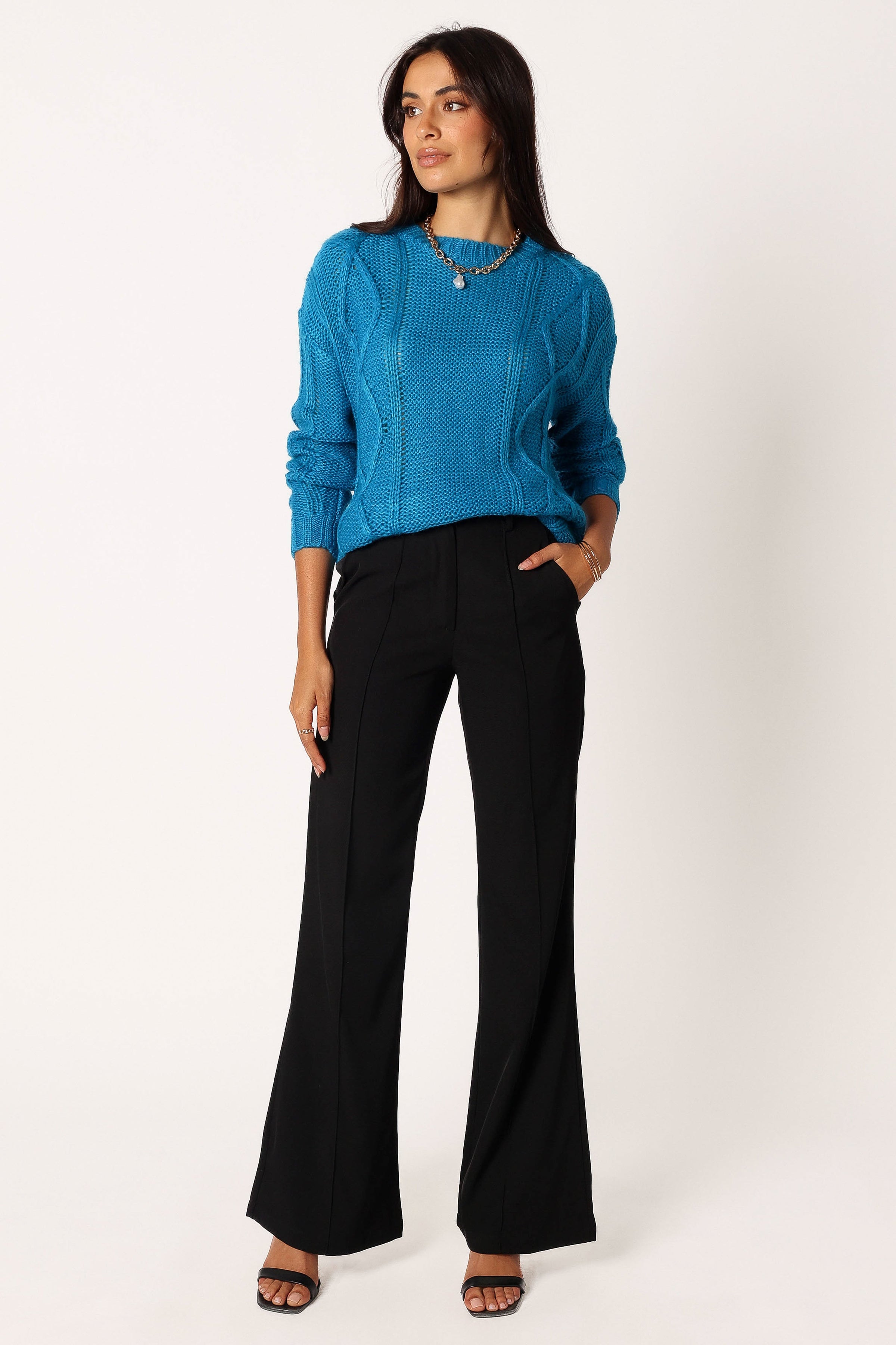 Petal and Pup USA KNITWEAR Michaela Knit Sweater - Royal Blue