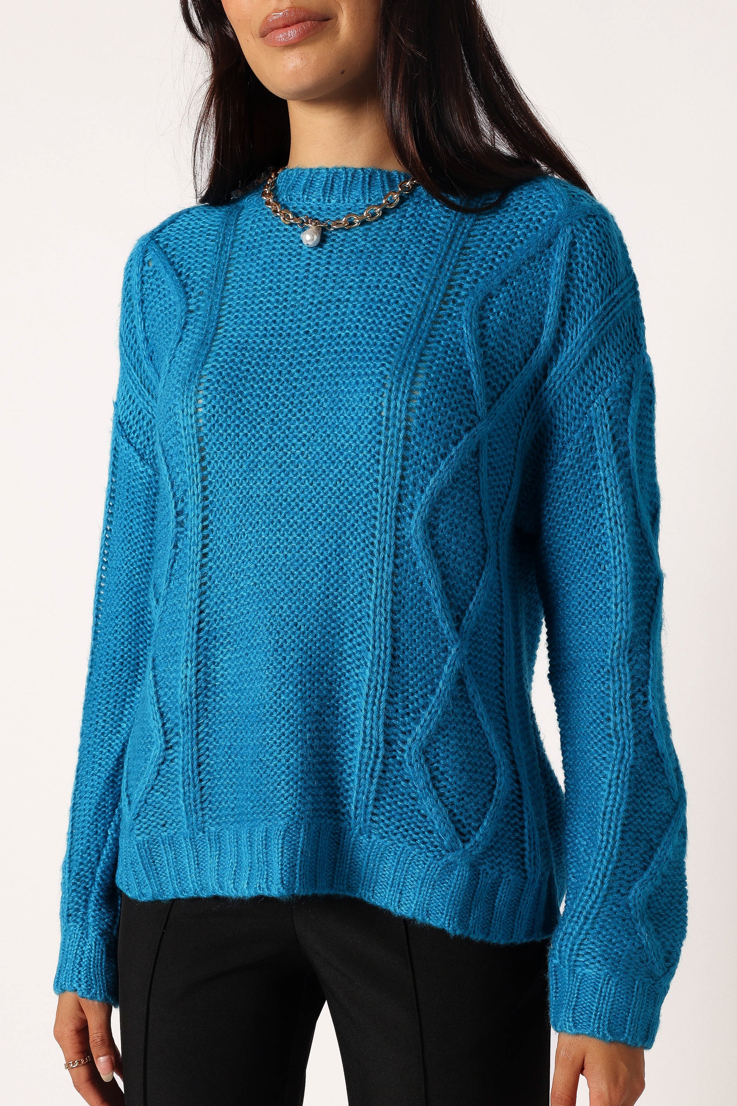 Petal and Pup USA KNITWEAR Michaela Knit Sweater - Royal Blue