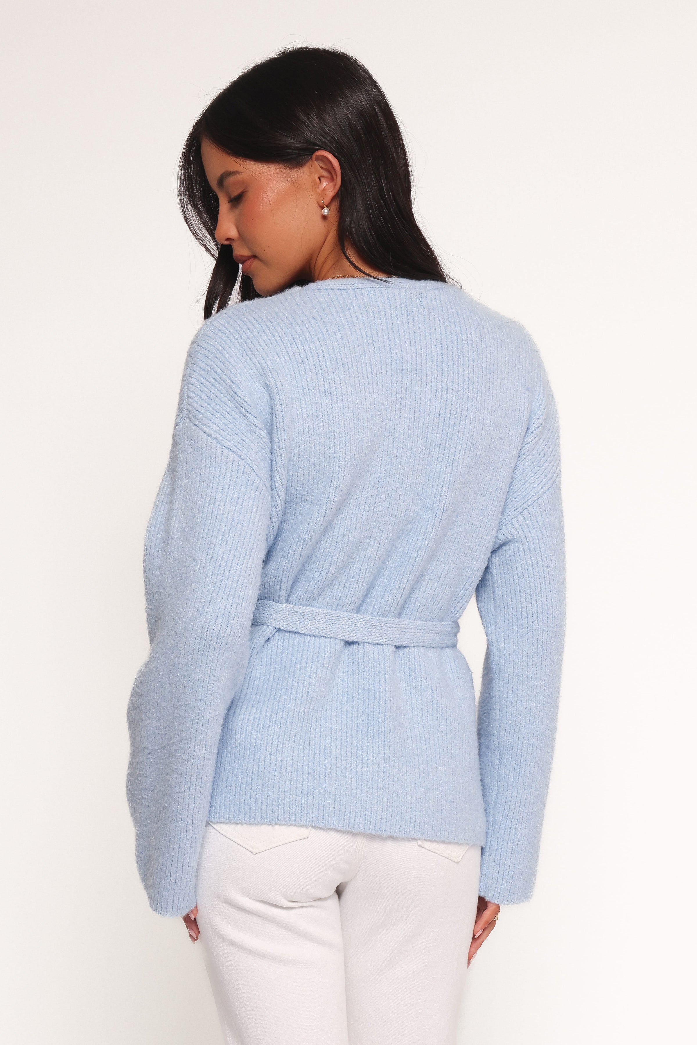 Petal and Pup USA KNITWEAR Mika Wrap Cardigan - Blue
