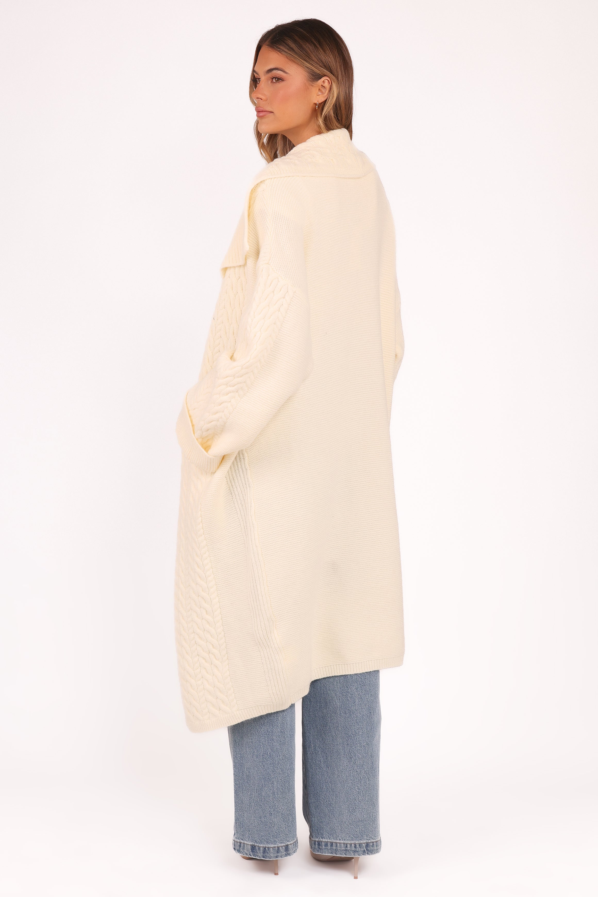 Petal and Pup USA KNITWEAR Nova Long Cardigan - Cream