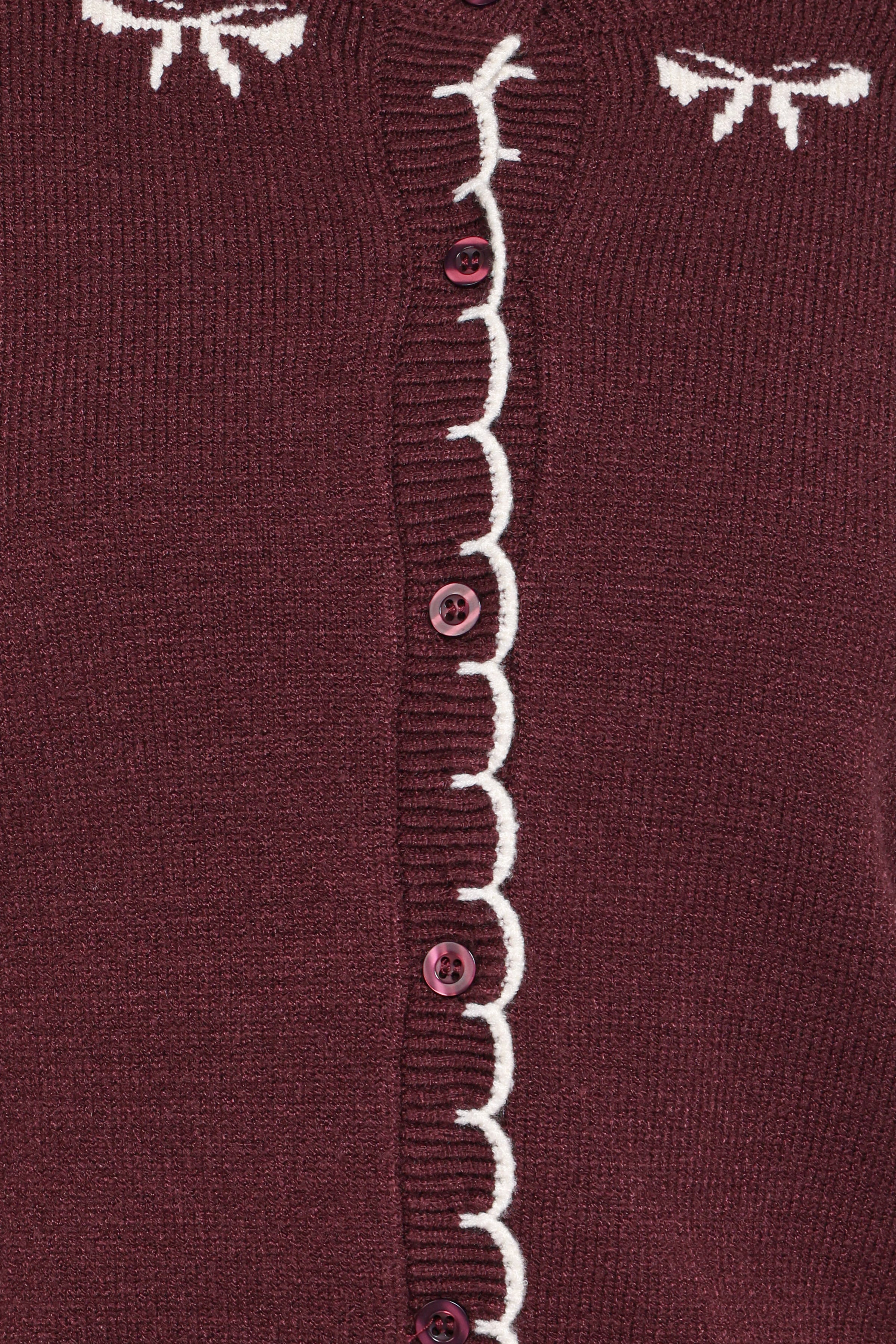 Petal and Pup USA KNITWEAR Payton Bow Scallop Cardigan - Plum