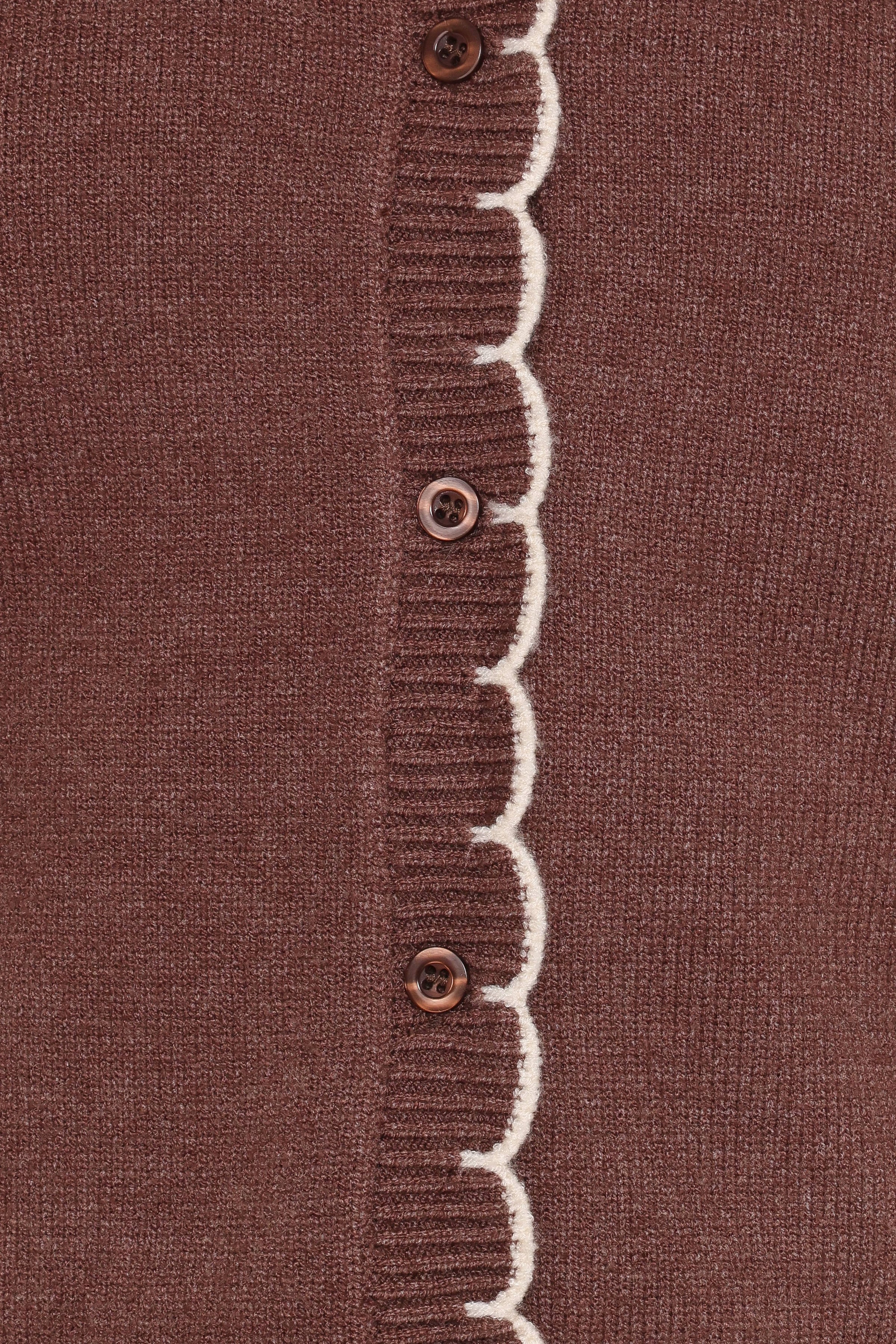 Petal and Pup USA KNITWEAR Payton Scallop Cardigan - Brown