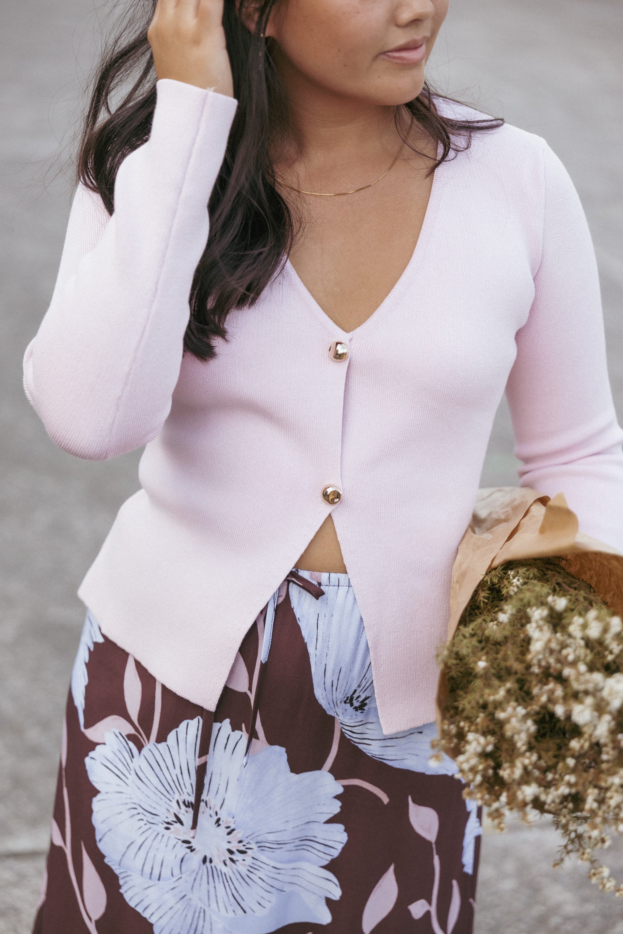 Petal and Pup USA KNITWEAR Perla Knit Cardigan - Pink