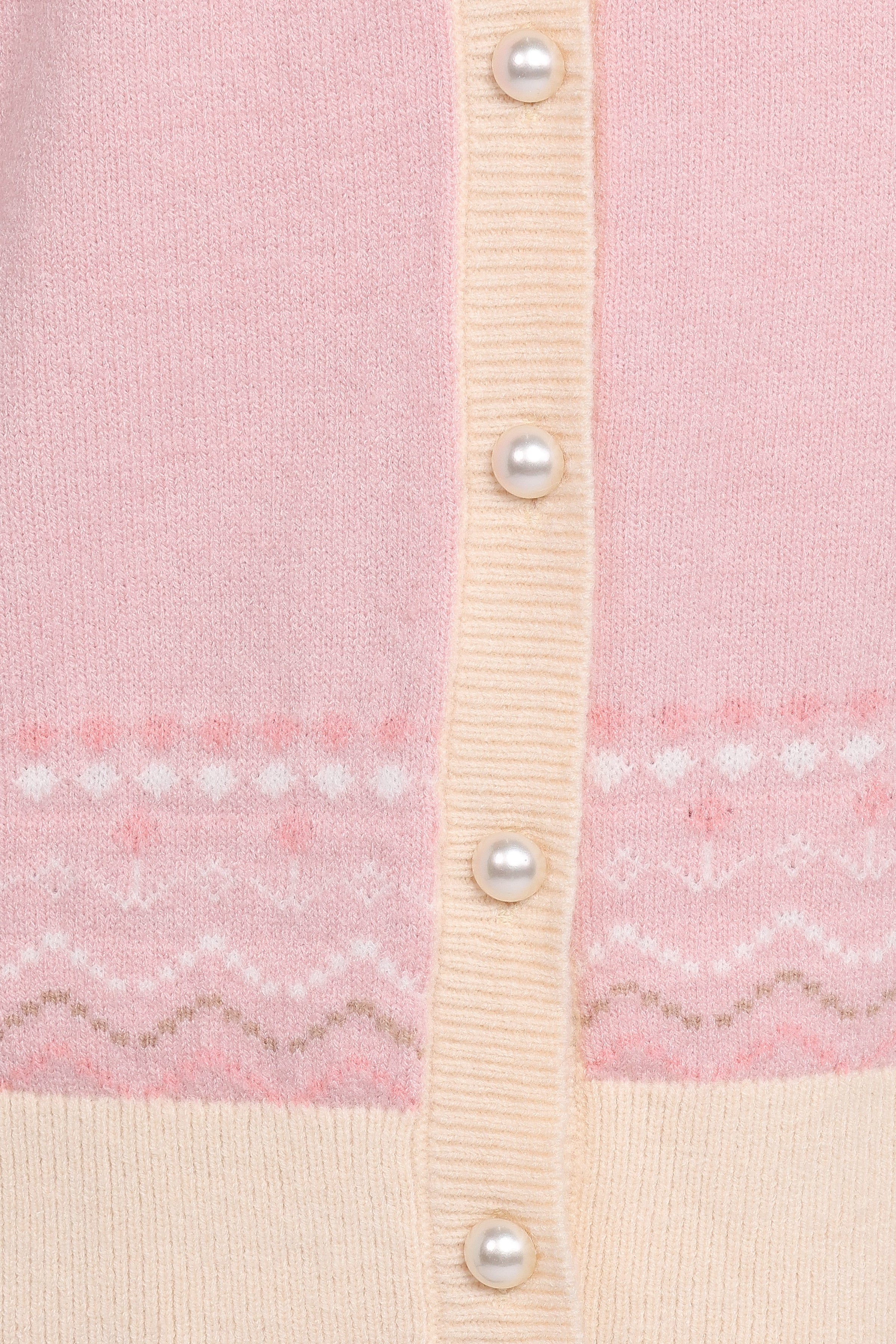 Petal and Pup USA KNITWEAR Poppi Fairisle Cardigan - Pink