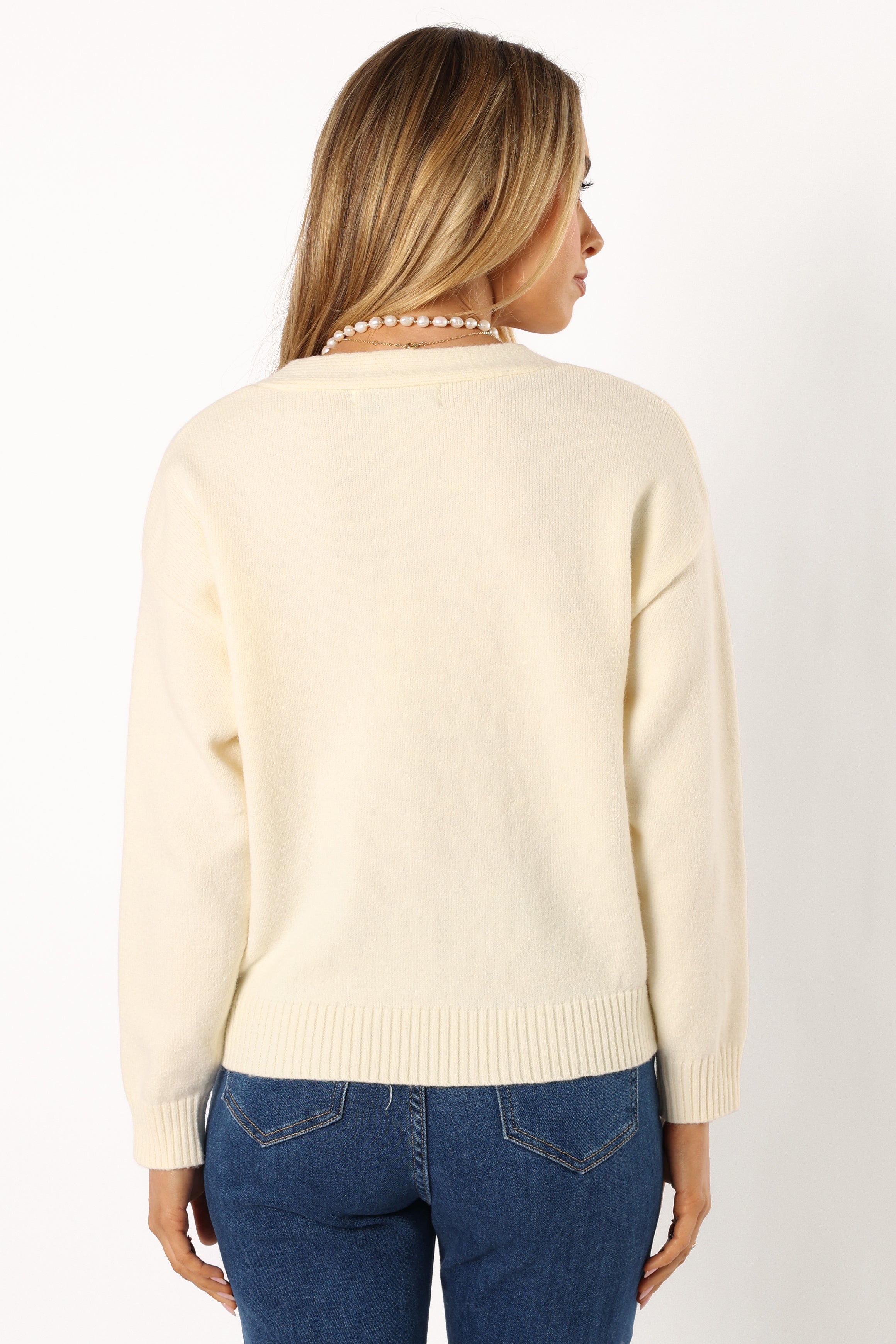 Petal and Pup USA KNITWEAR Reign Flower Cardigan - Cream
