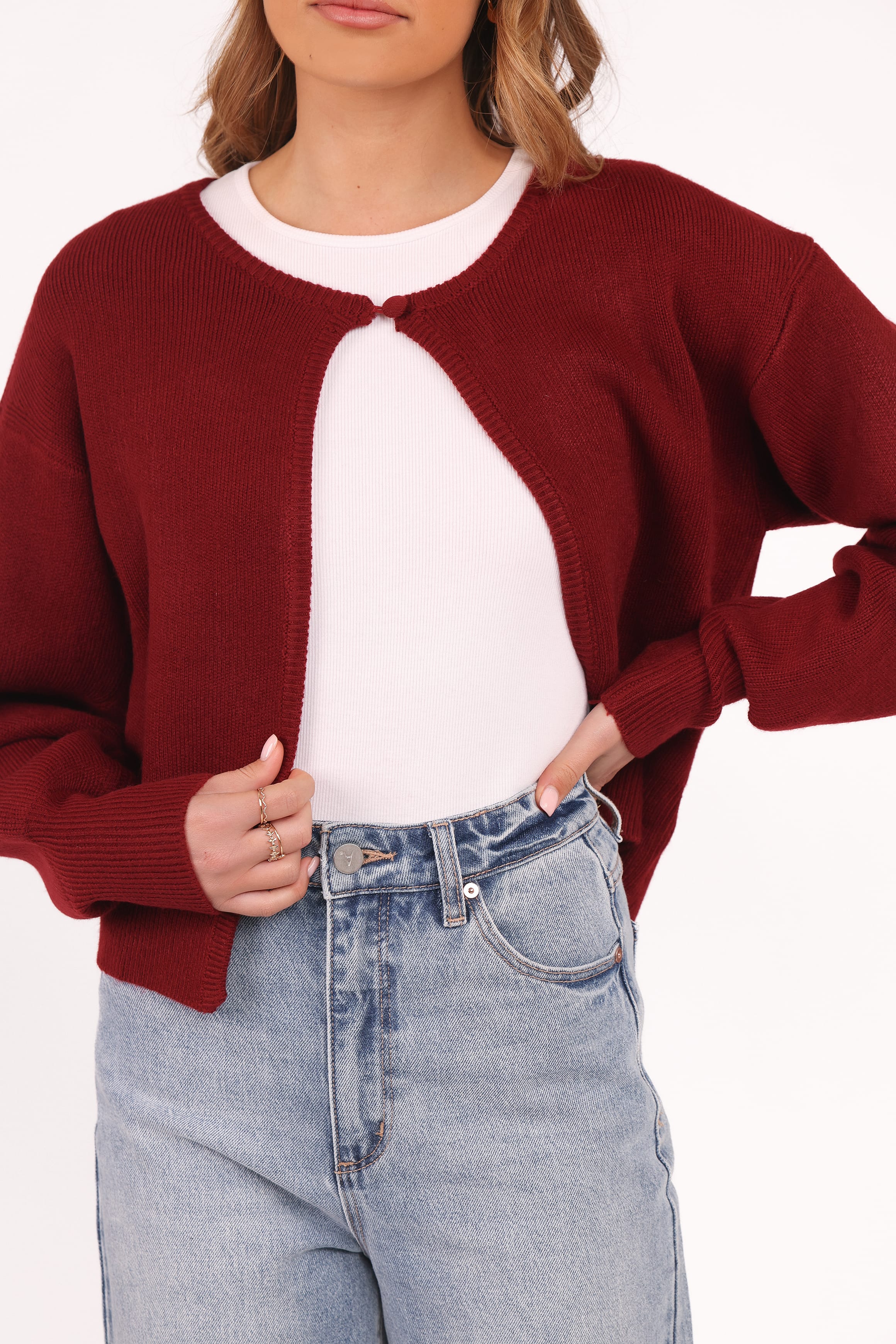 Petal and Pup USA KNITWEAR Ripley Knit Cardigan - Berry