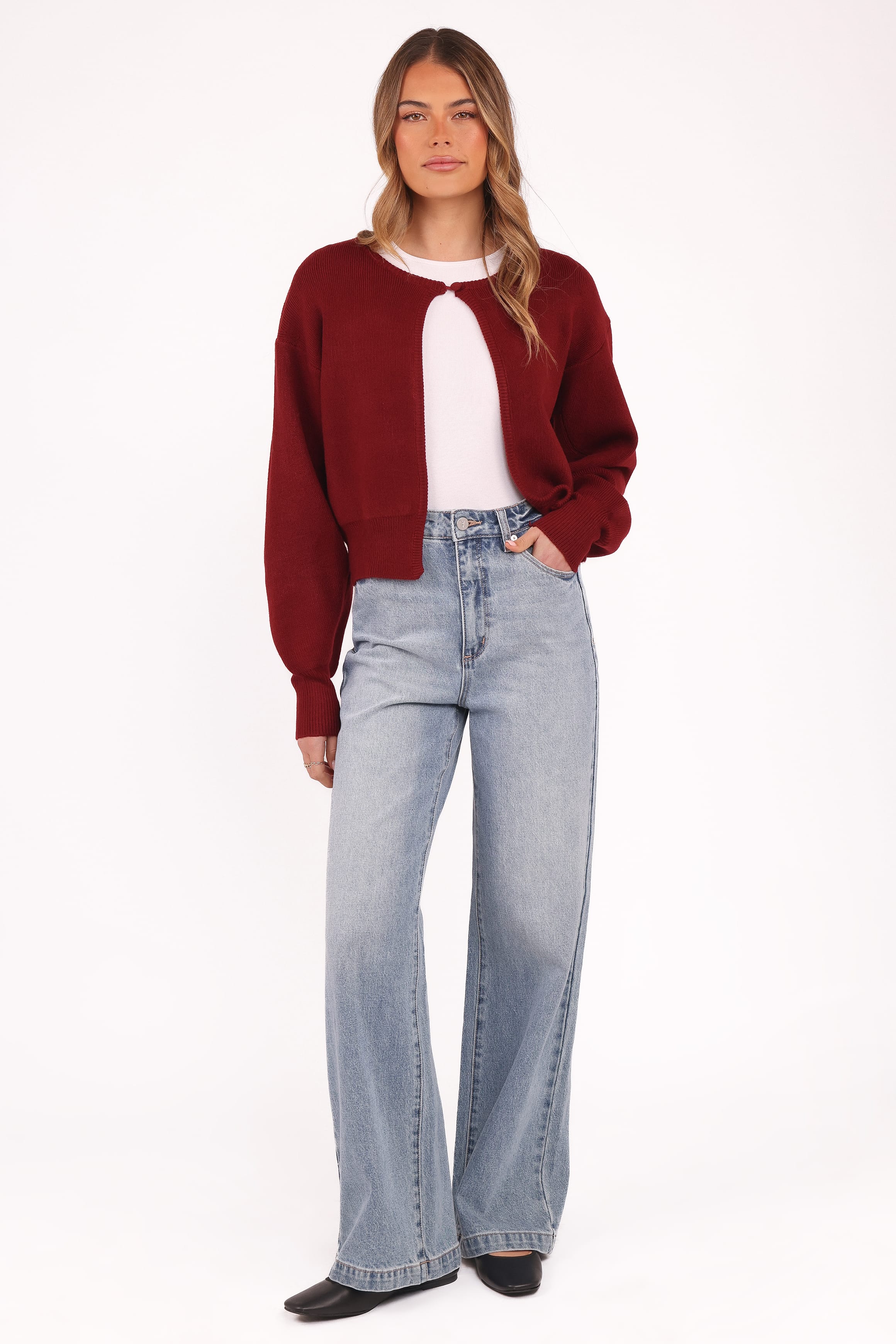 Petal and Pup USA KNITWEAR Ripley Knit Cardigan - Berry