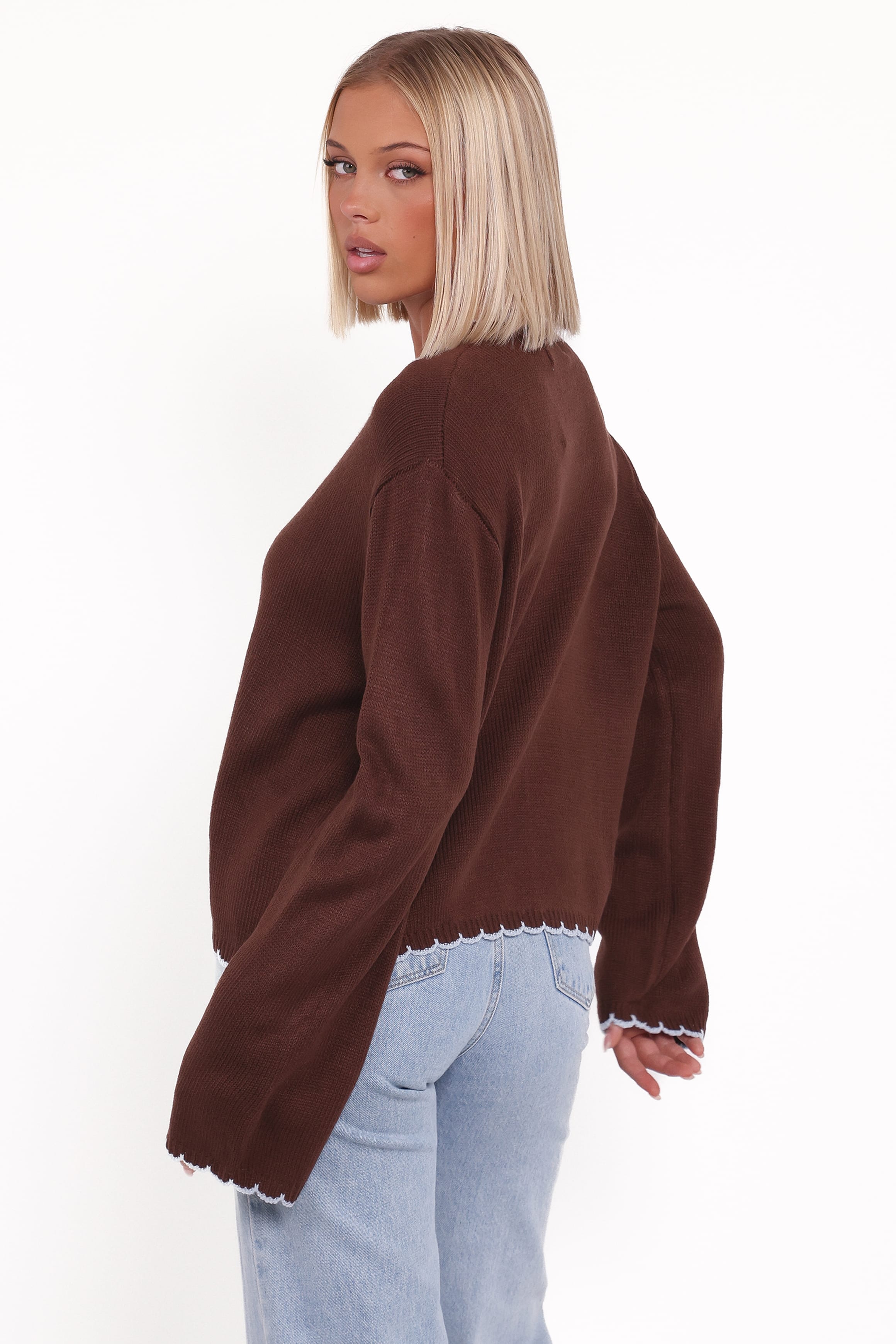 Petal and Pup USA KNITWEAR Ruby Knit Cardigan - Brown