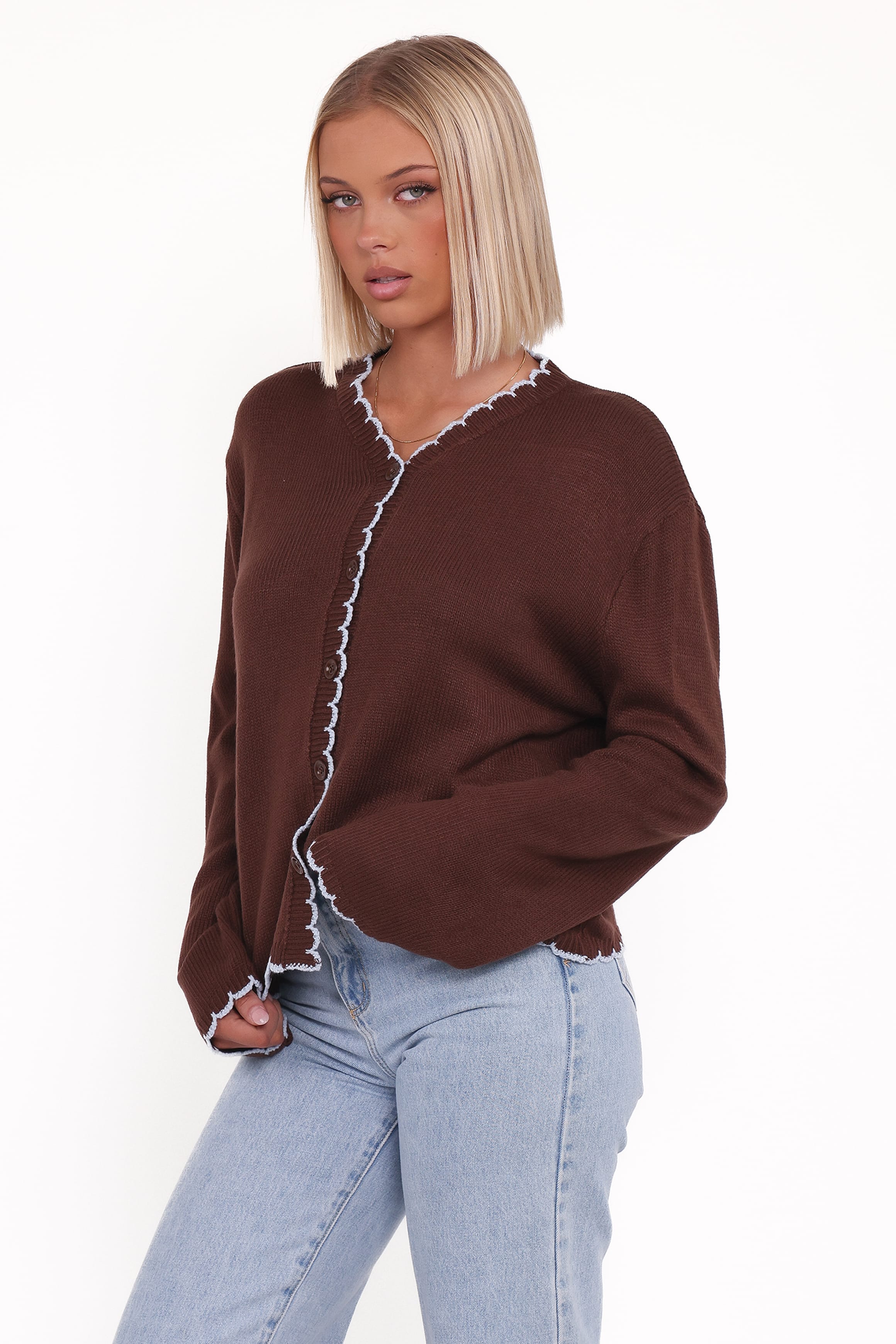 Petal and Pup USA KNITWEAR Ruby Knit Cardigan - Brown