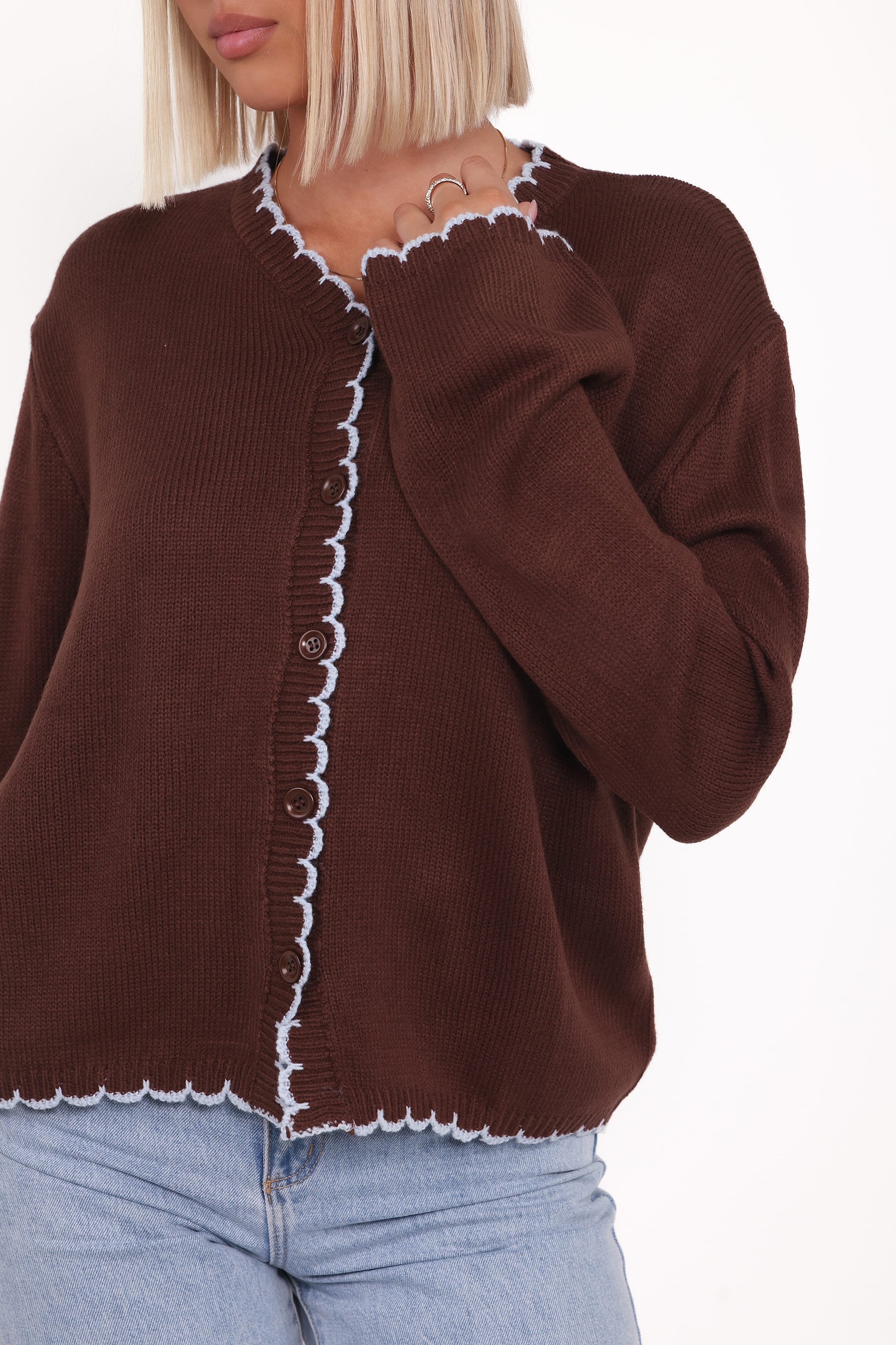Petal and Pup USA KNITWEAR Ruby Knit Cardigan - Brown