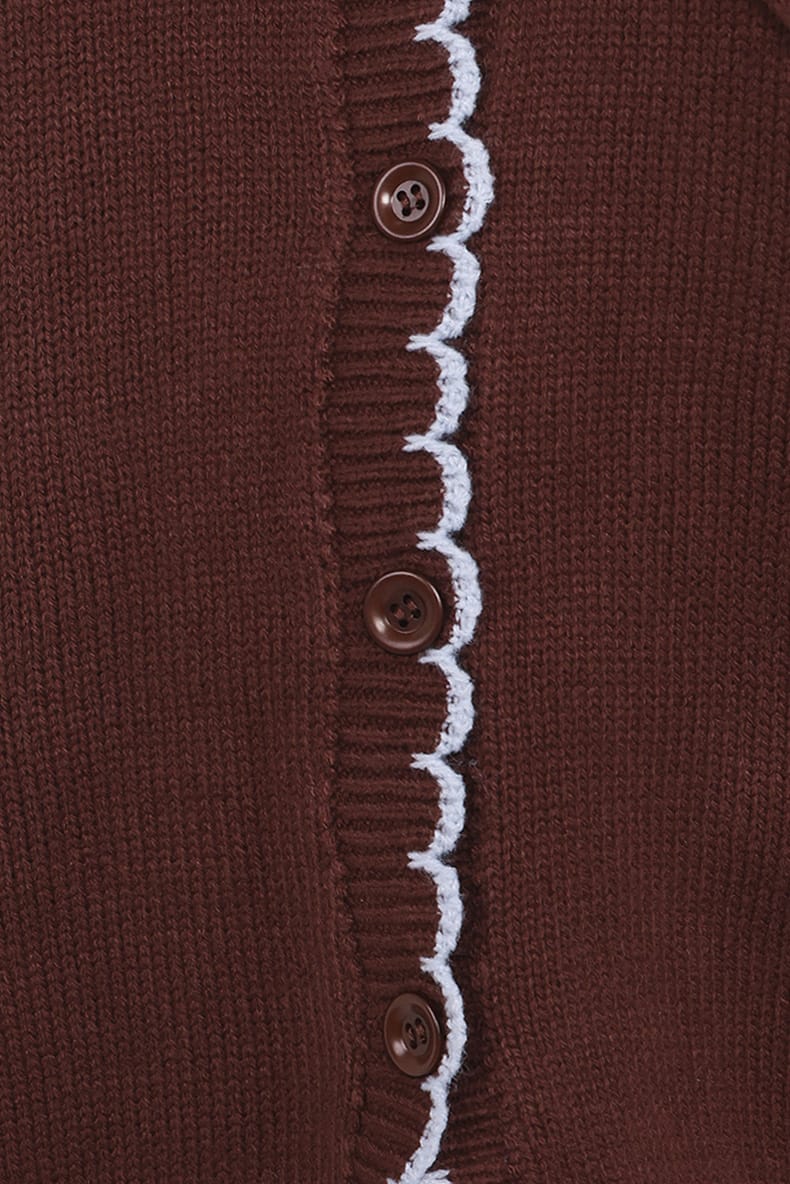 Petal and Pup USA KNITWEAR Ruby Knit Cardigan - Brown