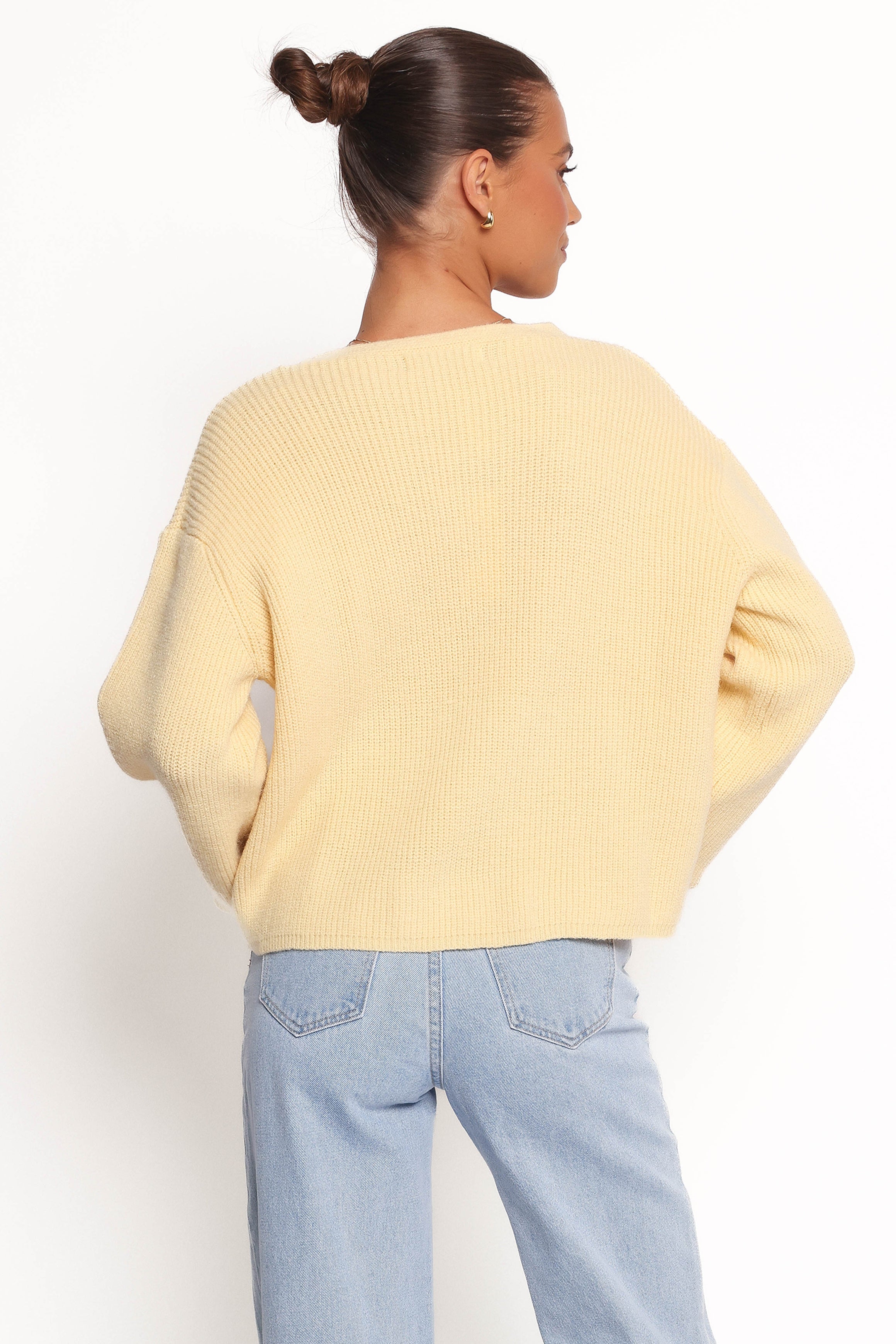 Petal and Pup USA KNITWEAR Sybil Button Front Cardigan - Butter Yellow