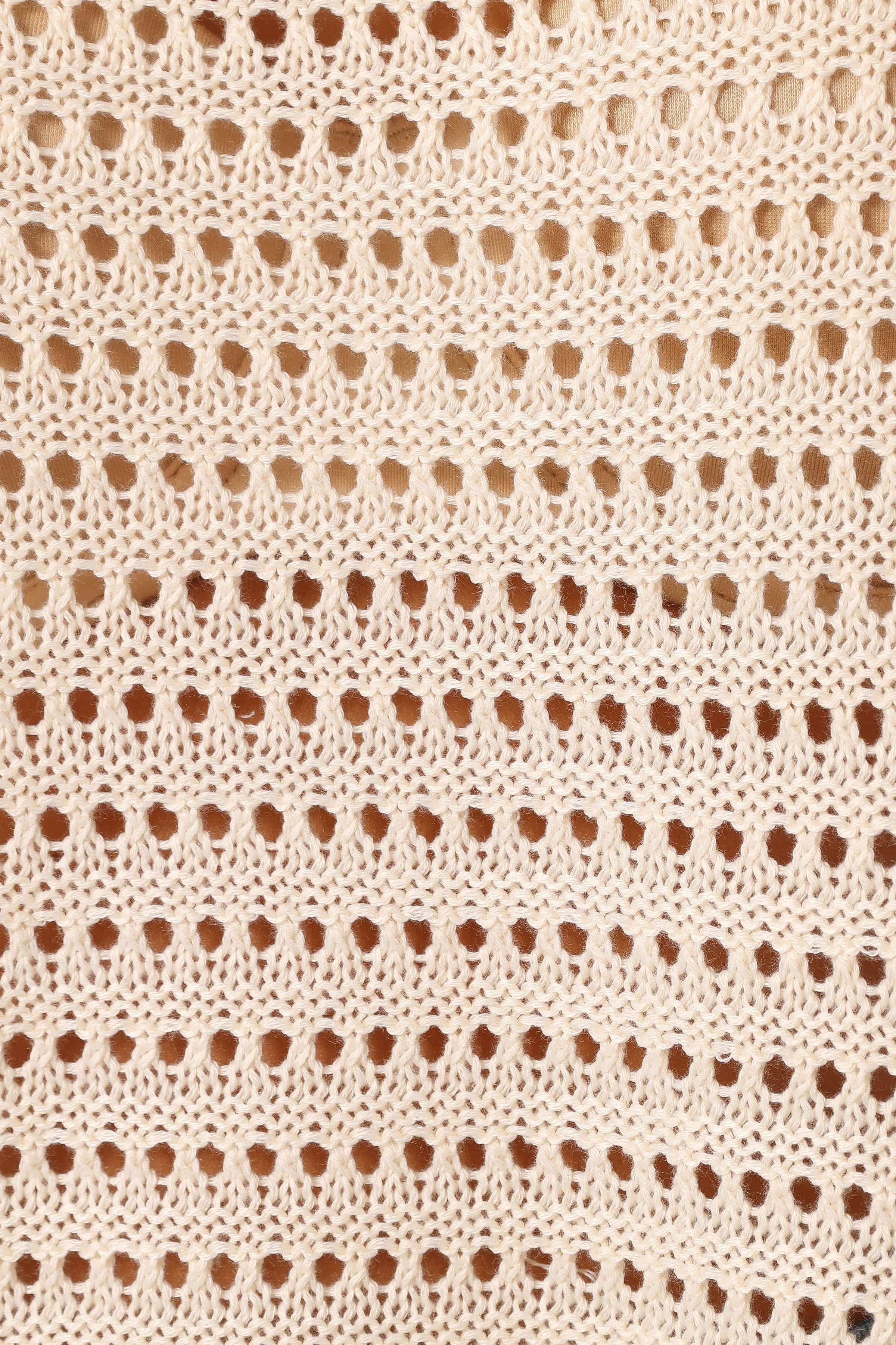 Petal and Pup USA KNITWEAR Tricia Open Weave Knit Sweater - Cream