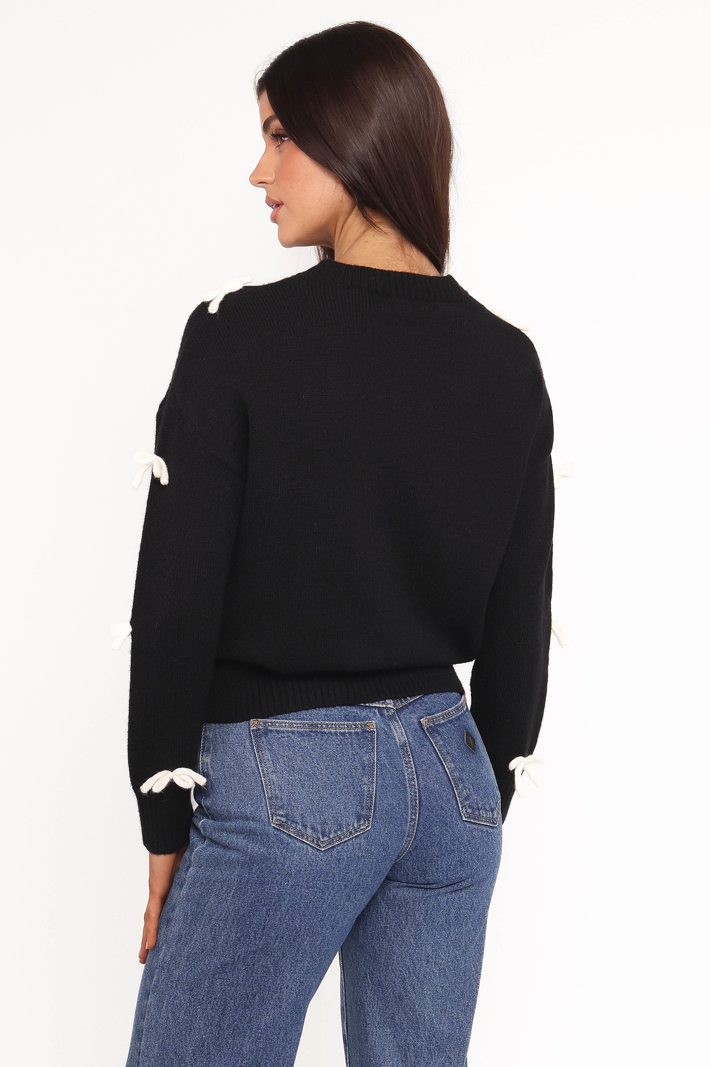 Petal and Pup USA KNITWEAR Voss Bow Knit Sweater - Black