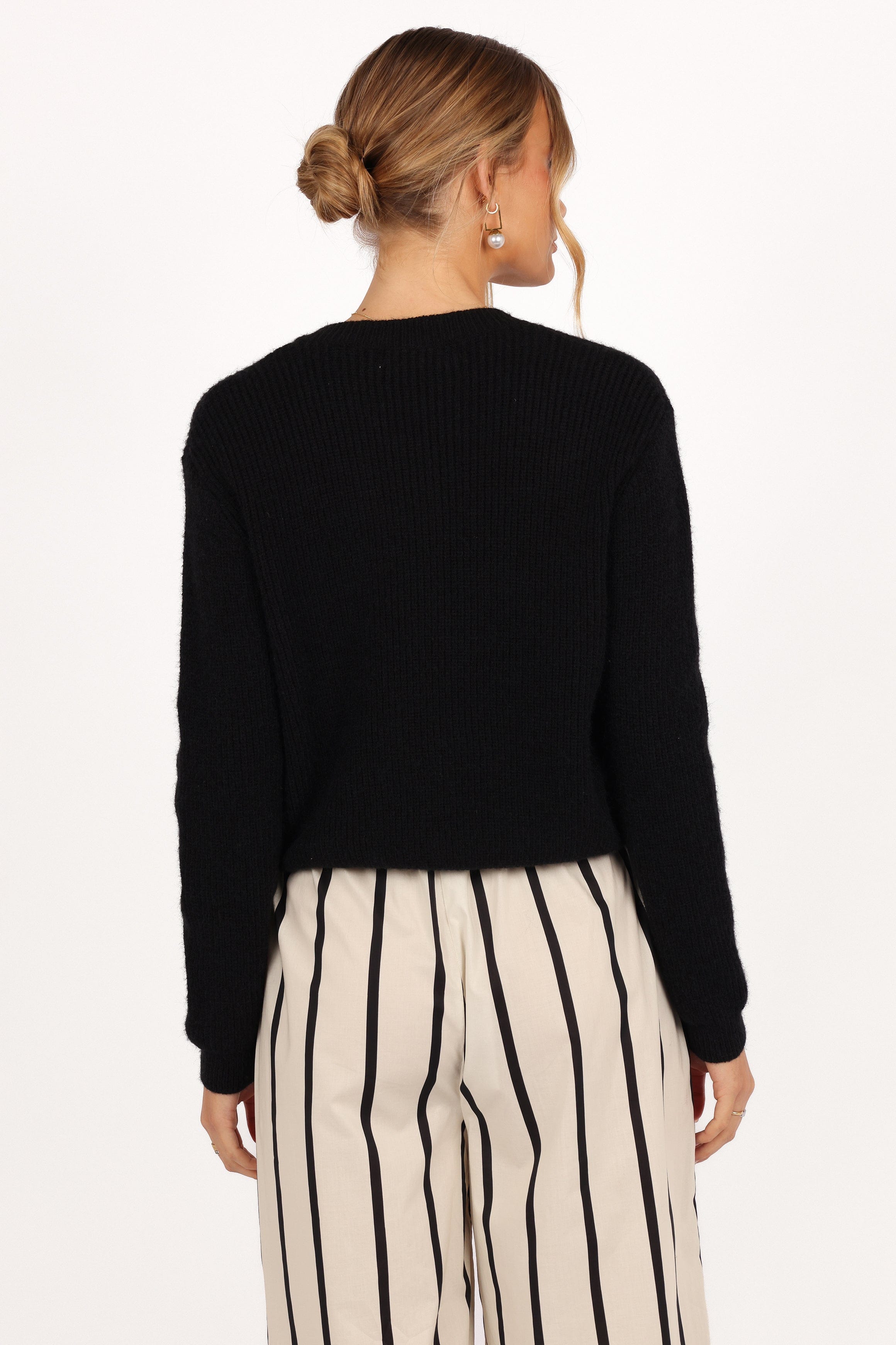 Petal and Pup USA KNITWEAR Wilde Bow Front Cardigan - Black
