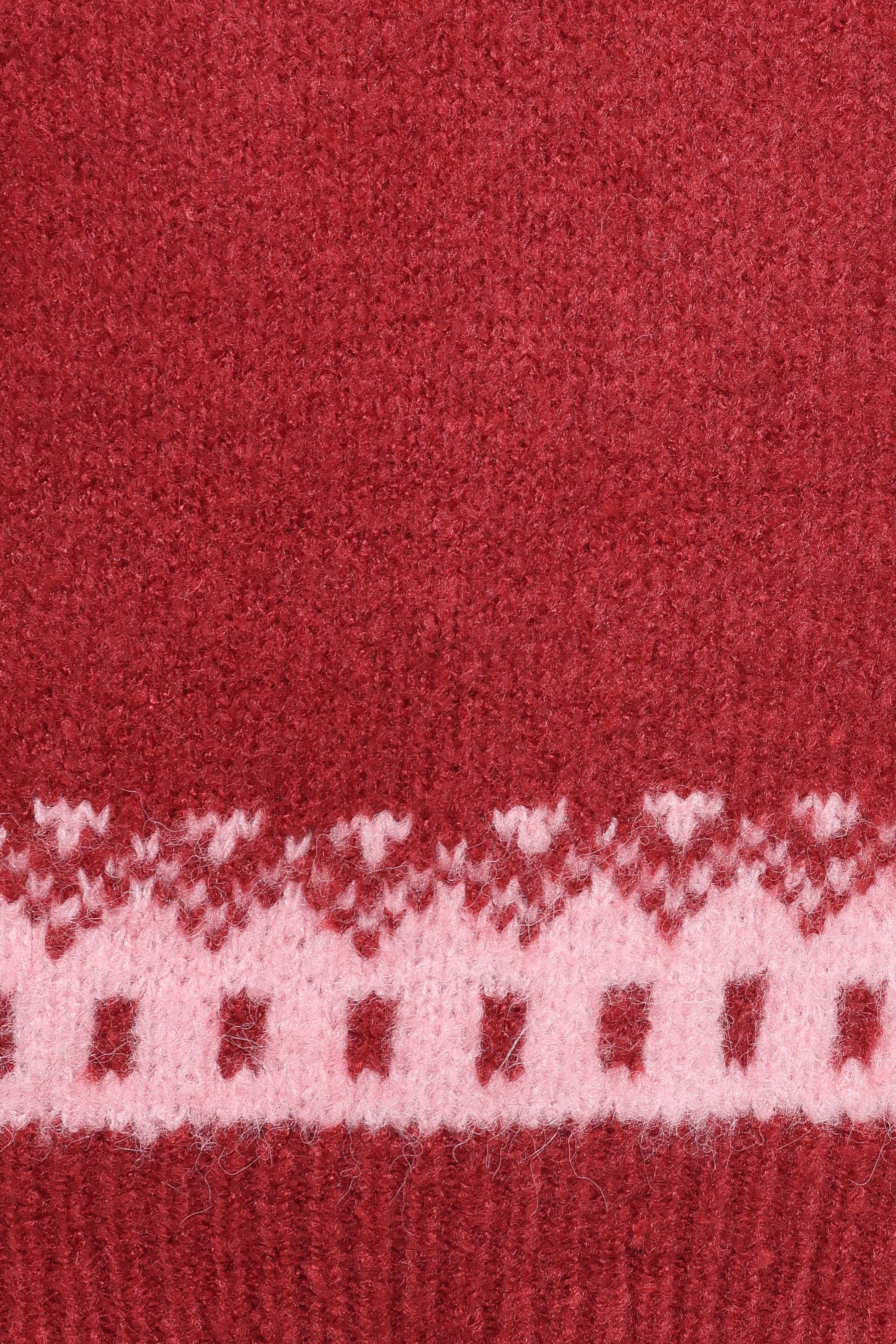Petal and Pup USA KNITWEAR Zinnia Fairisle Knit Sweater - Red