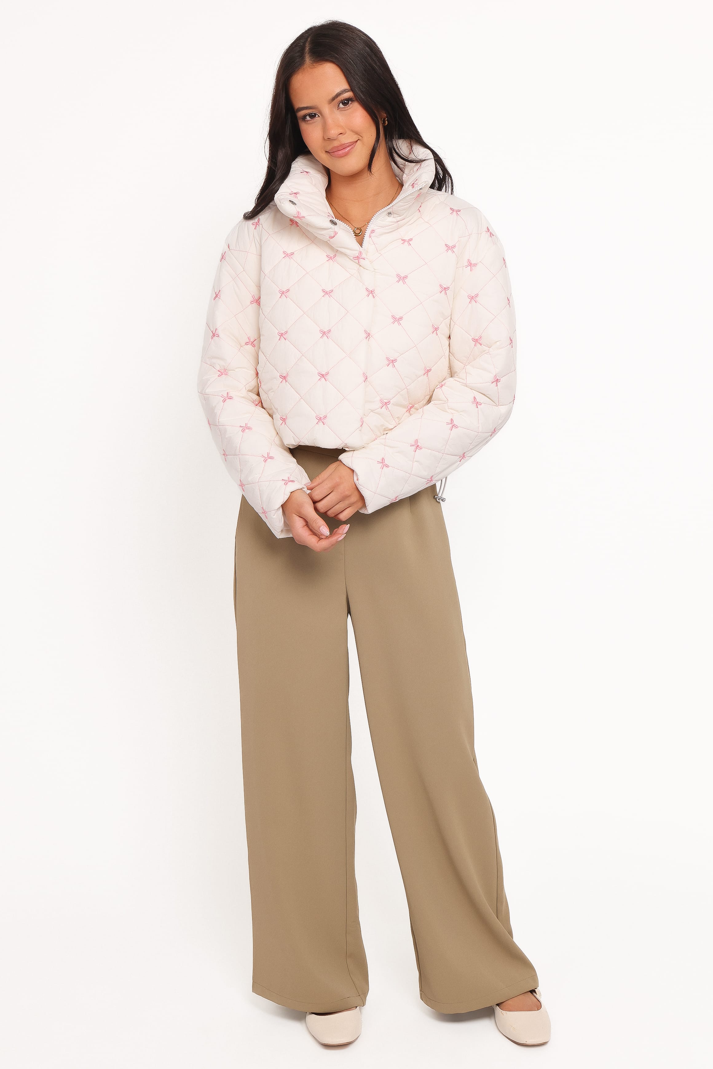 Petal and Pup USA OUTERWEAR Adi Quilted Jacket - Pink Bow