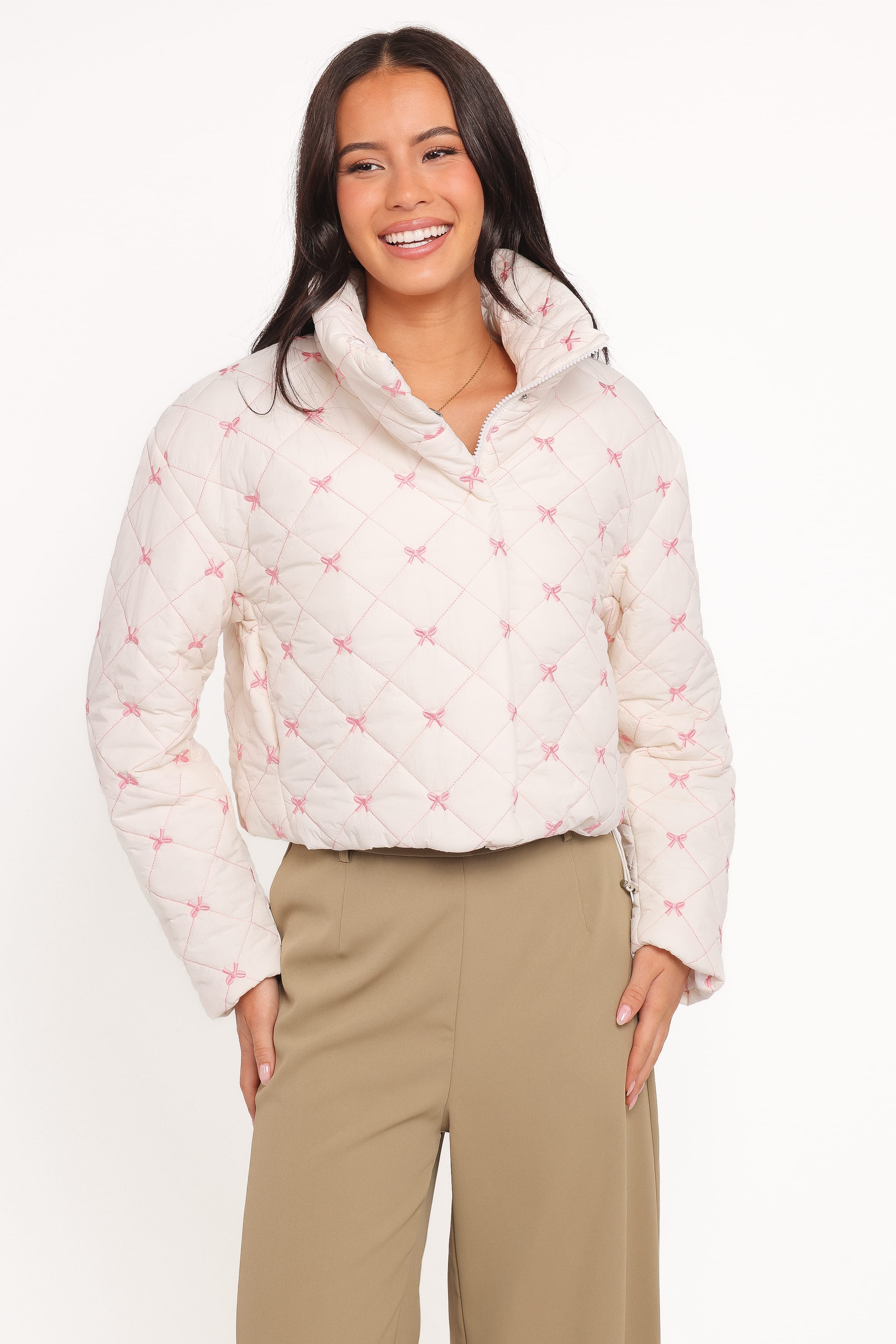 Petal and Pup USA OUTERWEAR Adi Quilted Jacket - Pink Bow