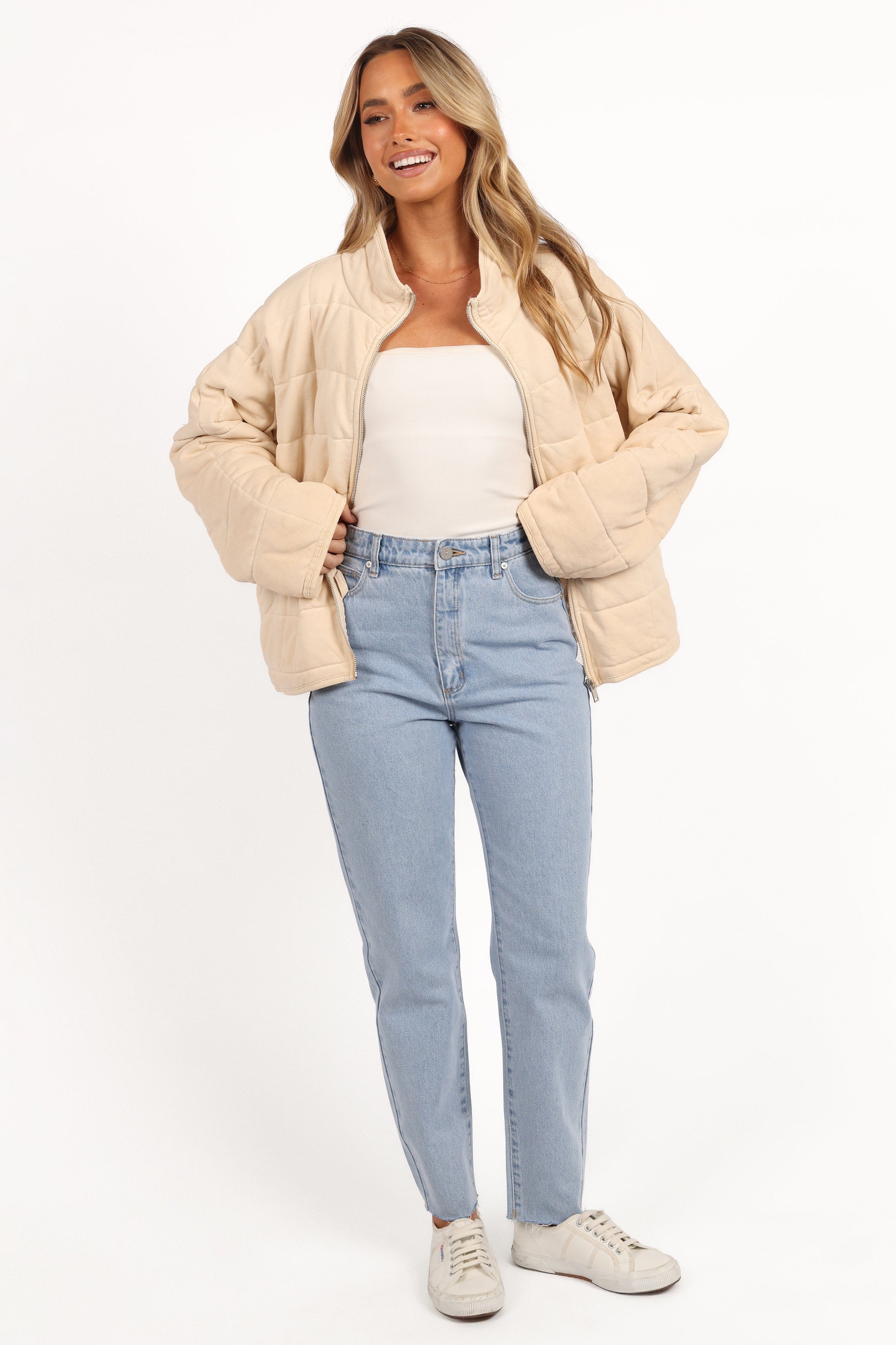 Petal and Pup USA OUTERWEAR Alegra Quilted Jacket - Cream