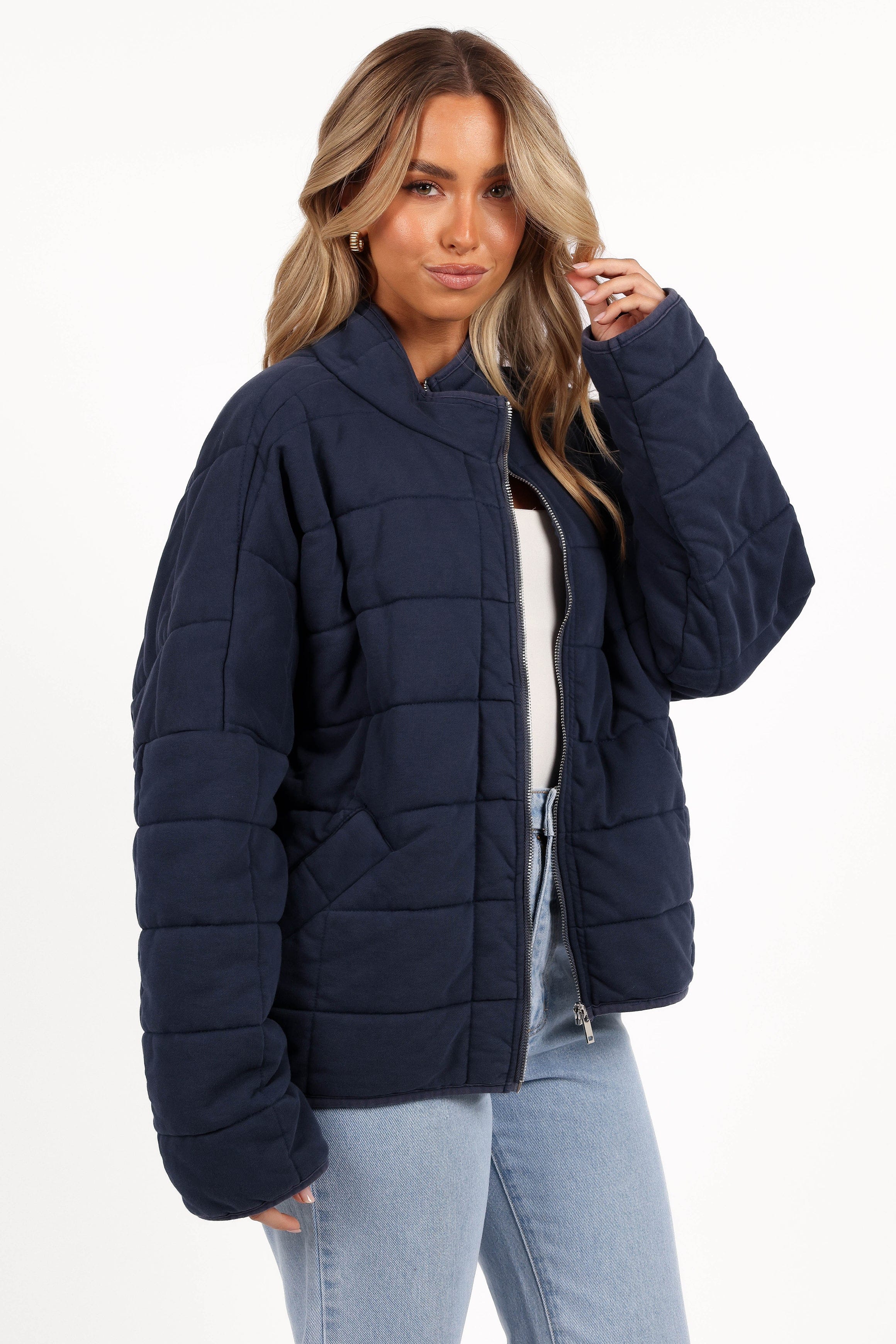 Petal and Pup USA OUTERWEAR Alegra Quilted Jacket - Navy