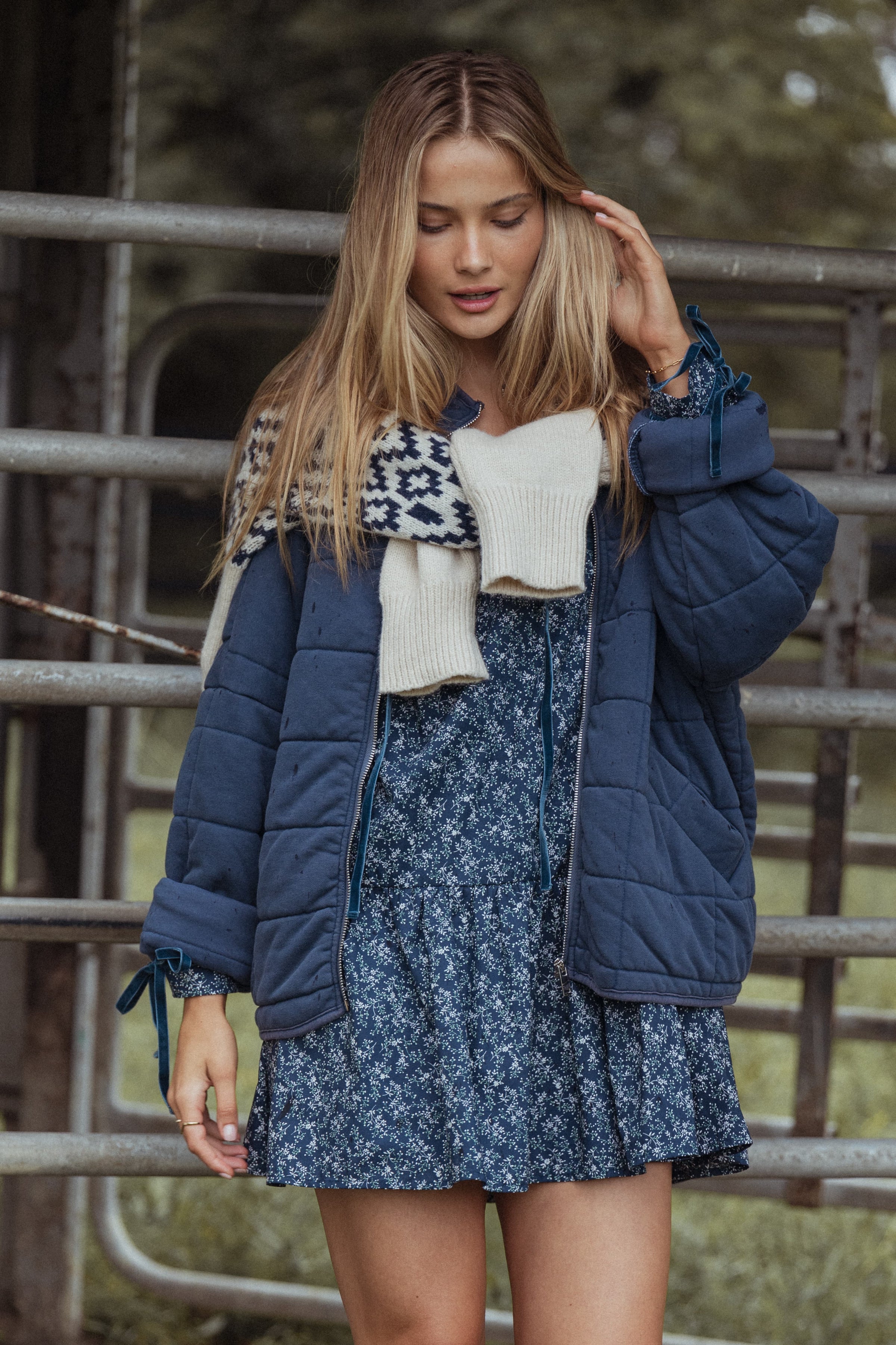 Petal and Pup USA OUTERWEAR Alegra Quilted Jacket - Navy
