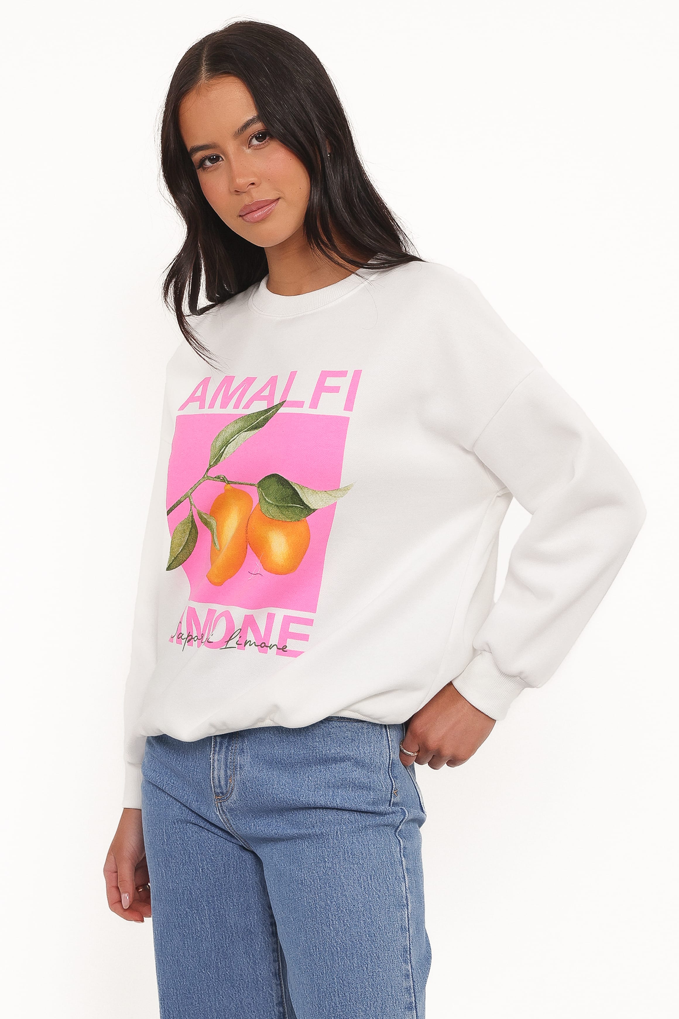 Petal and Pup USA OUTERWEAR Amalfi Graphic Sweatshirt - White