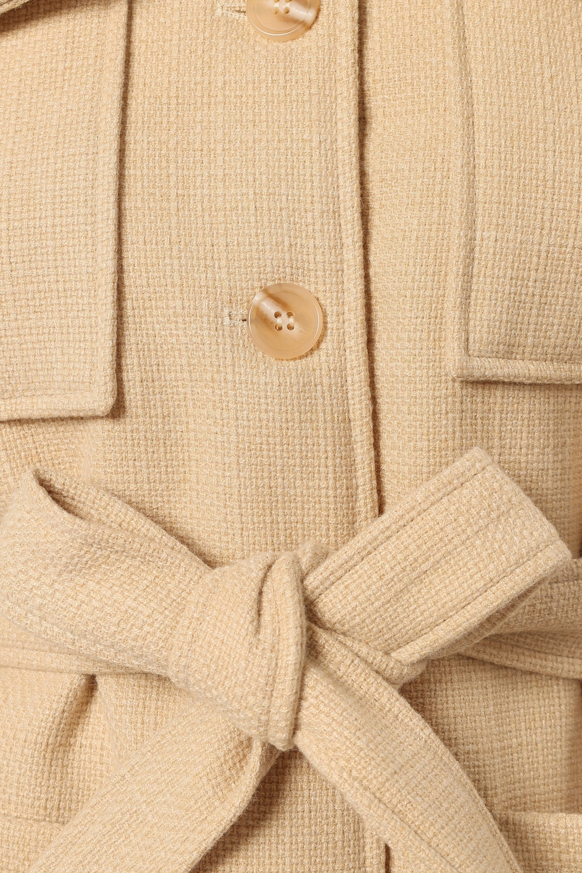 Petal and Pup USA OUTERWEAR Arlow Tie Front Shacket - Cream
