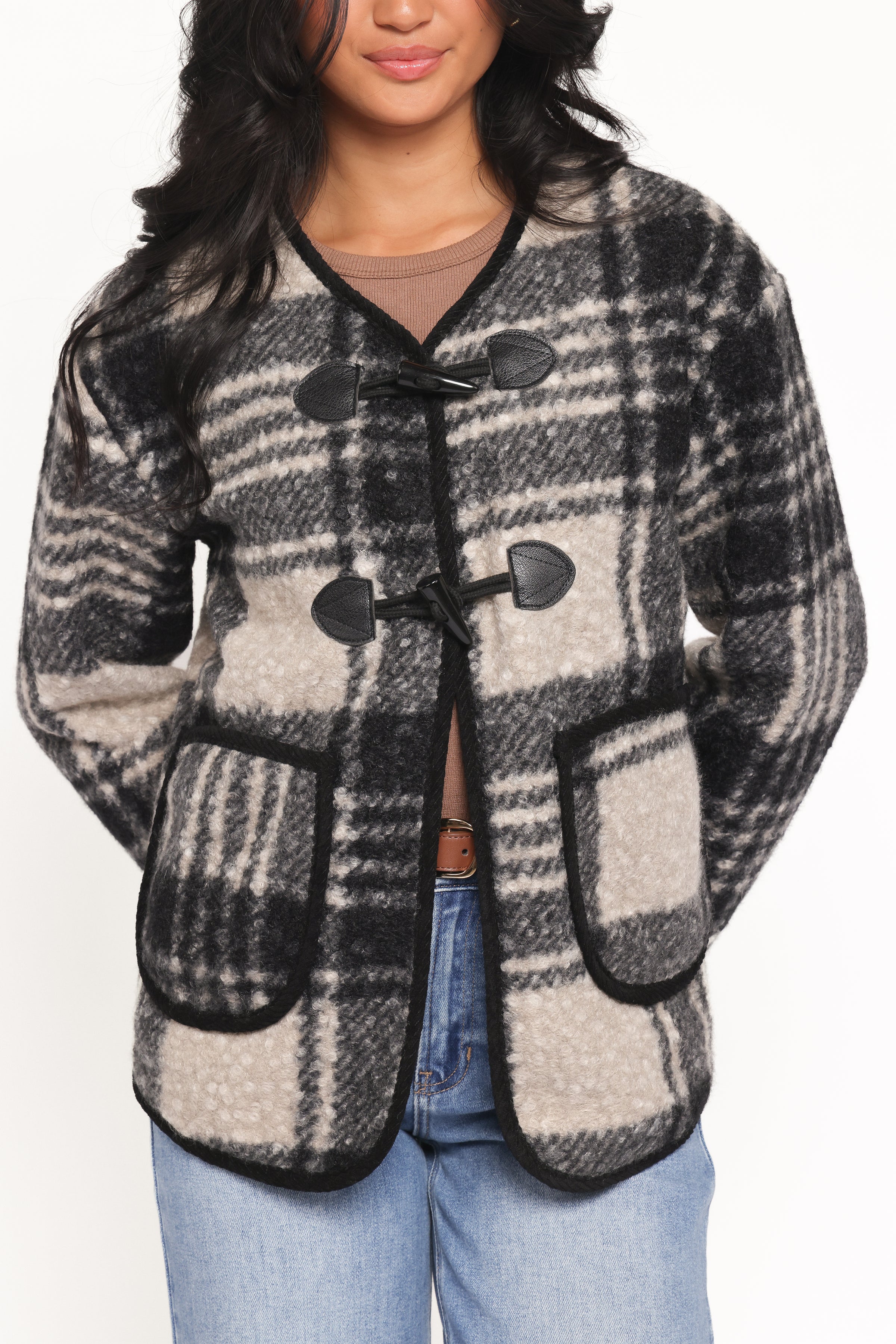 Petal and Pup USA OUTERWEAR Austin Plaid Jacket - Black