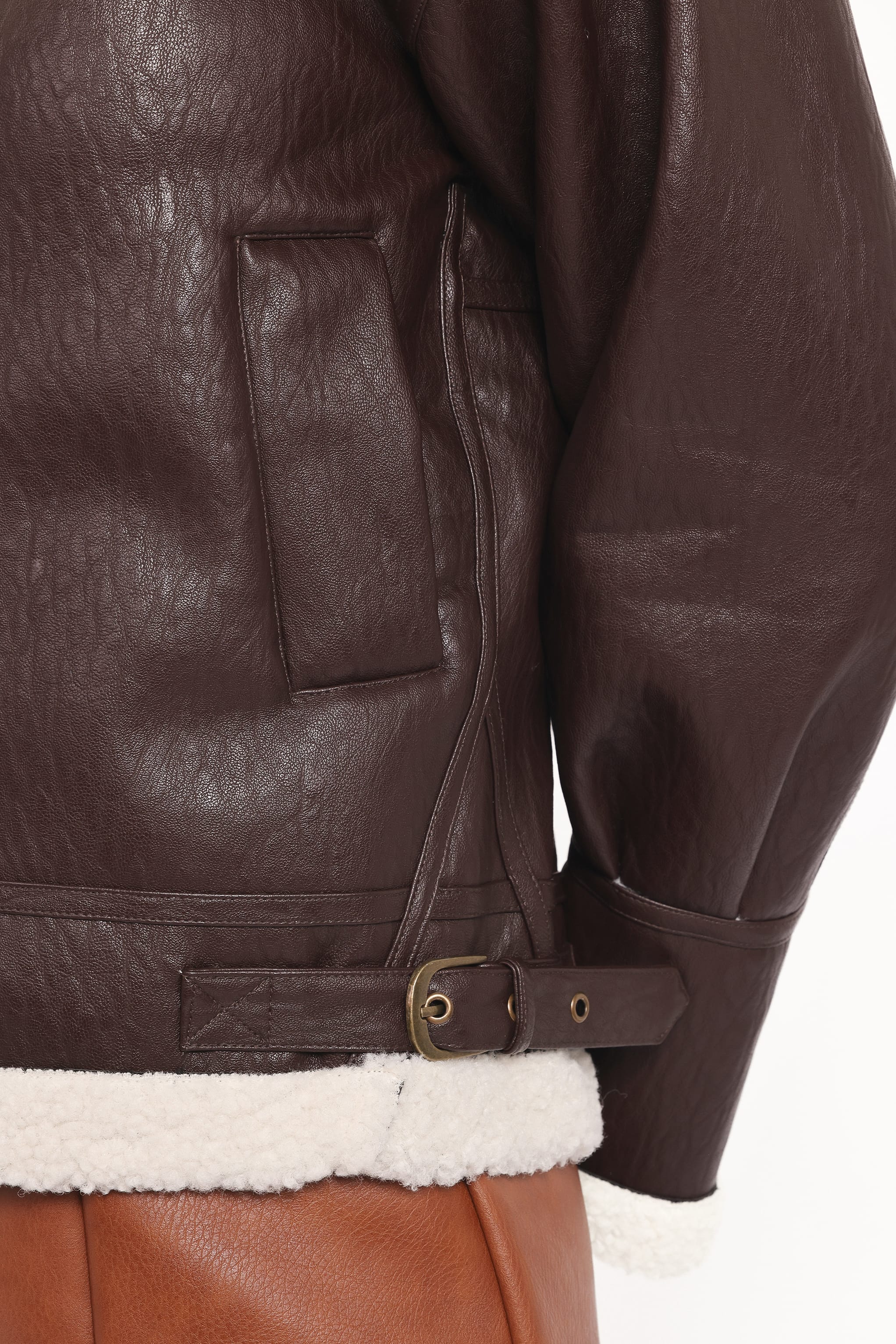 Petal and Pup USA OUTERWEAR Baxter Shearling Lined Jacket - Brown